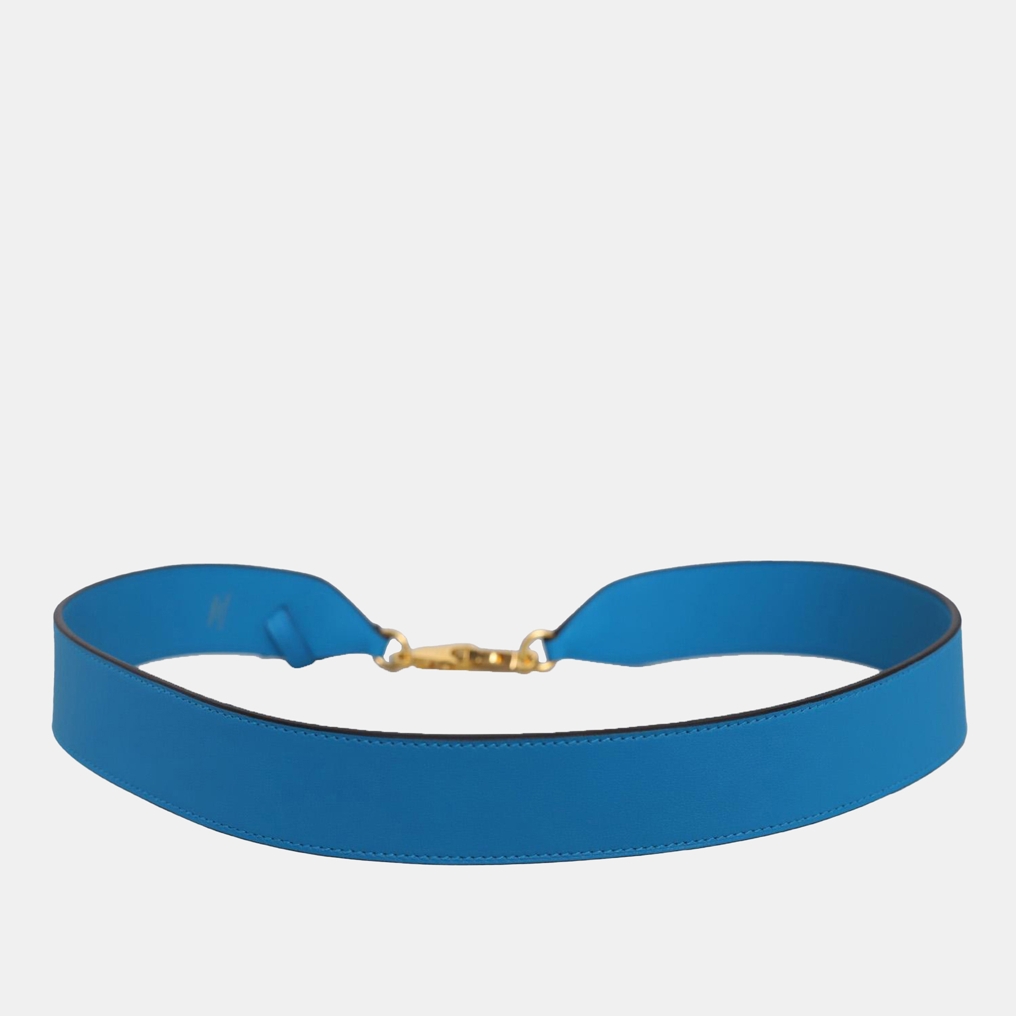 Hermes Blue Zanzibar Swift Leather Swift Etiquette Bag Strap