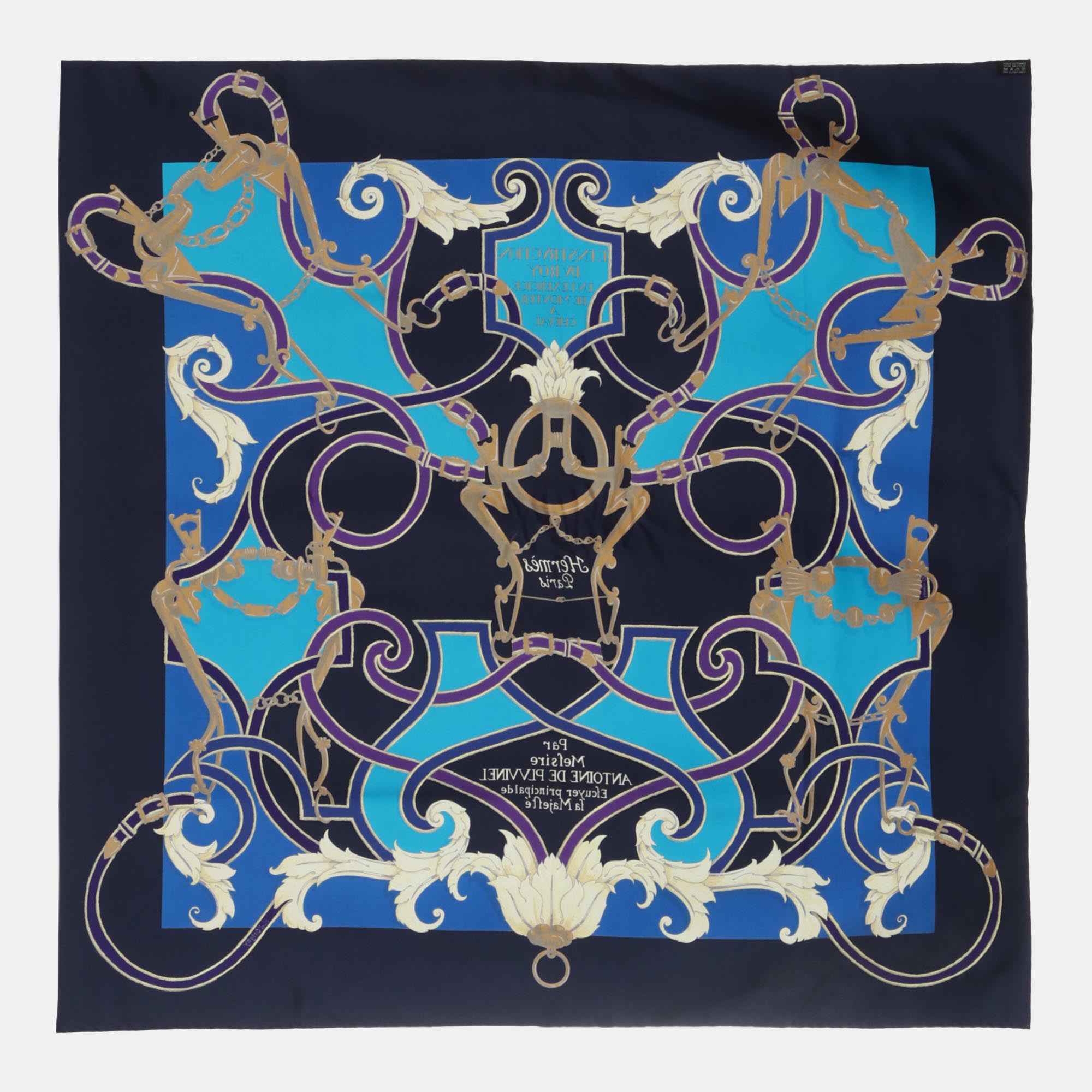 Hermes Blue Silk L'instruction du Roy en L'exercice de Monter a Cheval Scarf
Hermes Blue Silk L'instruction du Roy en L'exercice de Monter a Cheval Scarf