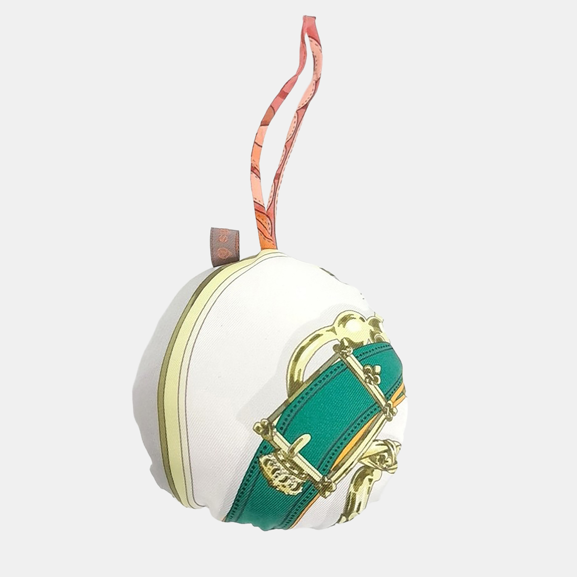 Hermes Petit Hache Silk Bag Charm, White
Hermes Petit Hache Silk Bag Charm, White