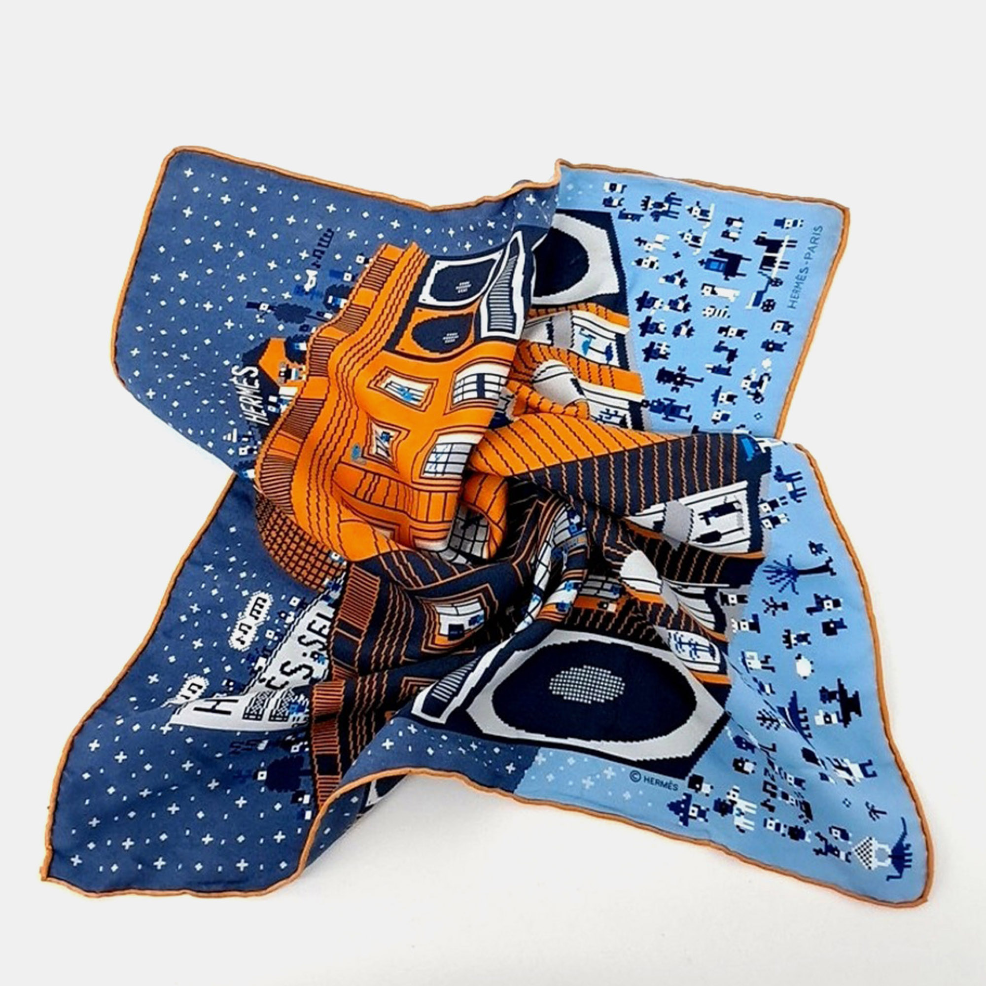 Hermes Blue, Multicolor Silk Petite Scarf
Hermes Blue, Multicolor Silk Petite Scarf