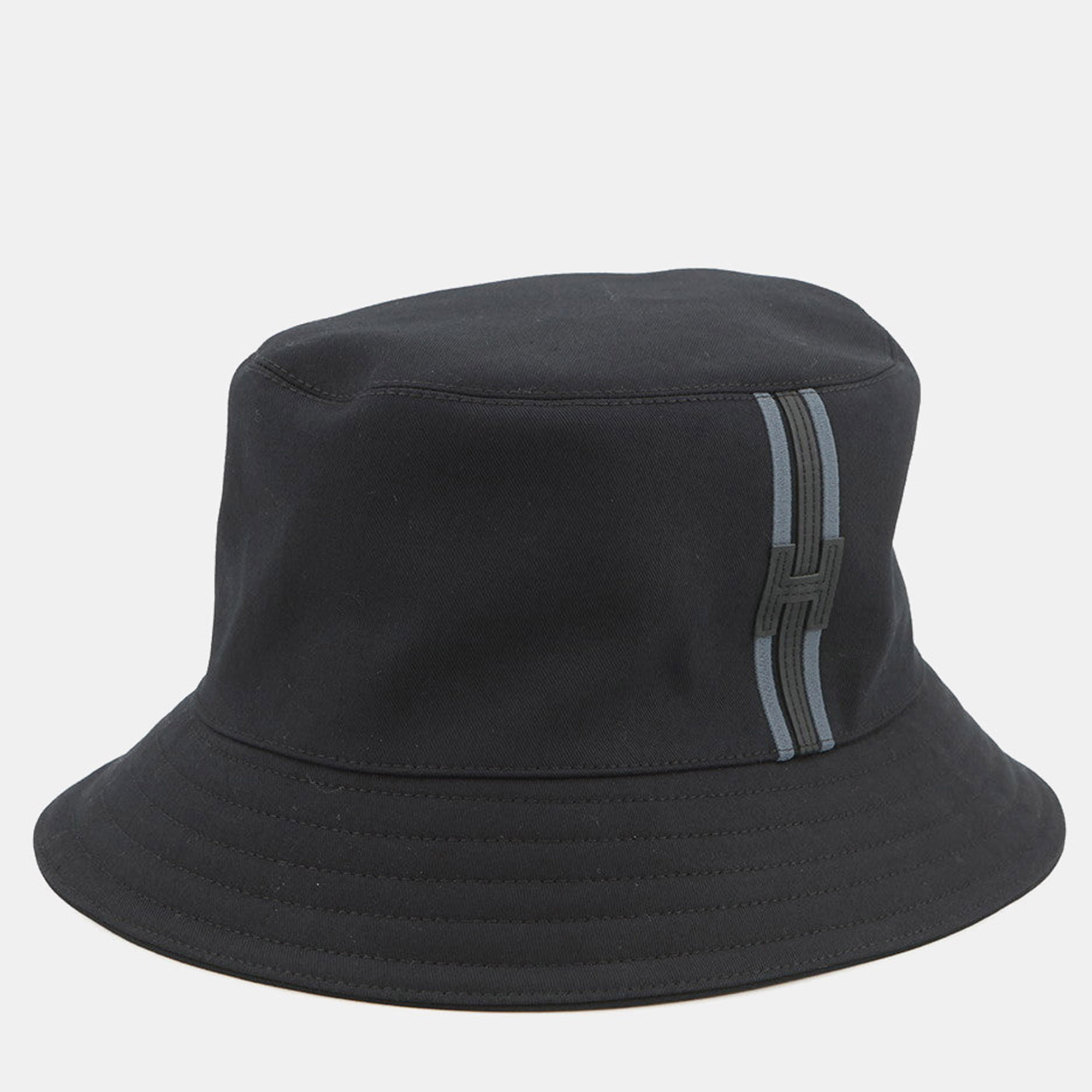 Hermes Hat Fred H Stripe Size 59 Black Cotton100%
Hermes Hat Fred H Stripe Size 59 Black Cotton100%