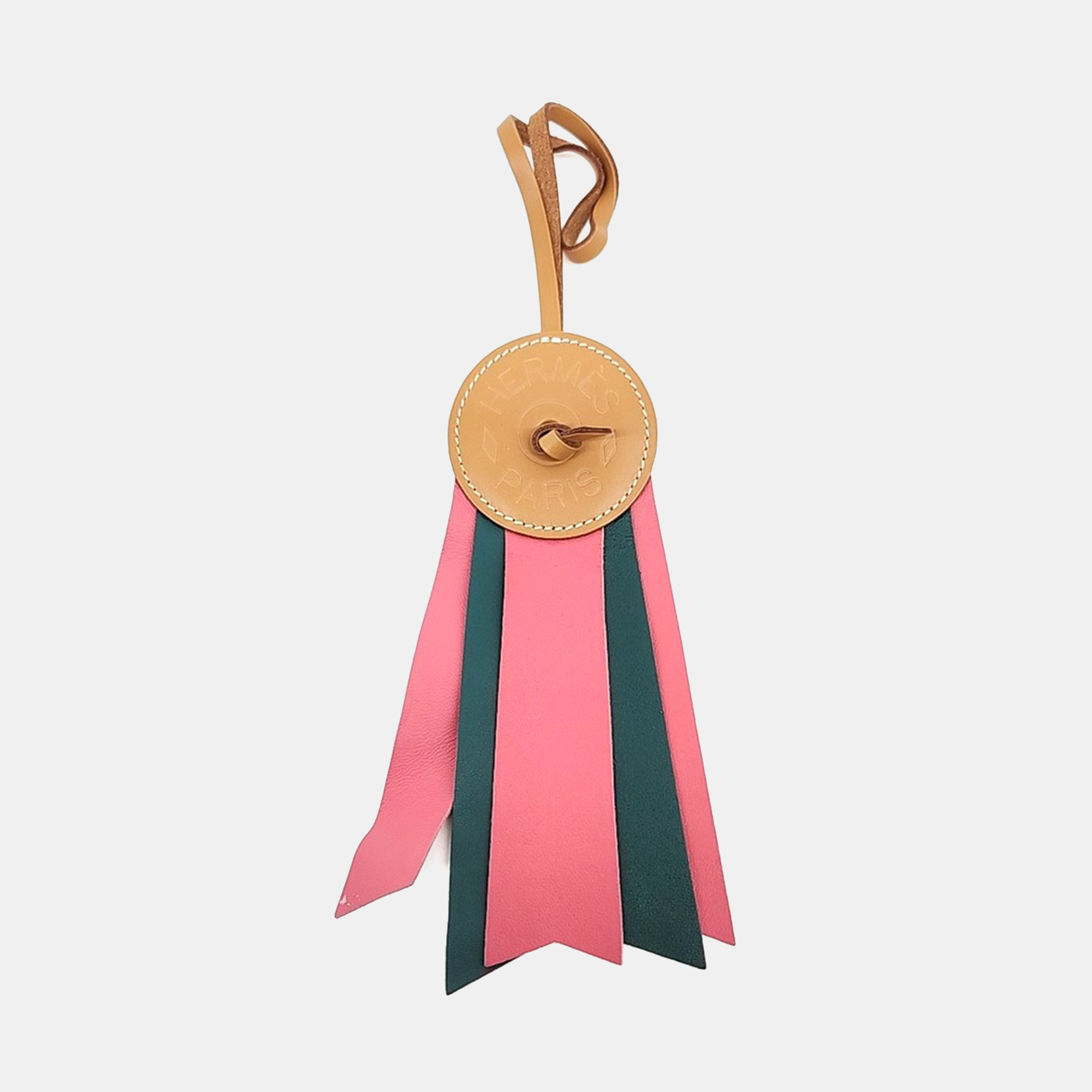 Hermes Paddock Plot Green, Pink Leather Bag Charm
Hermes Paddock Plot Green, Pink Leather Bag Charm