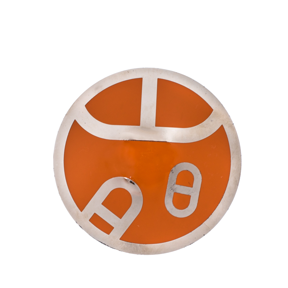 Image of Herm&egrave;s Orange Cha&icirc;ne d'Ancre Motif Round Scarf Ring