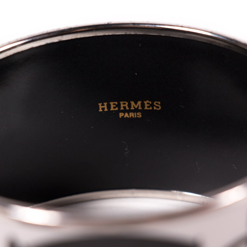 Hermes Extra Wide Printed Enamel Bracelet 70 CM