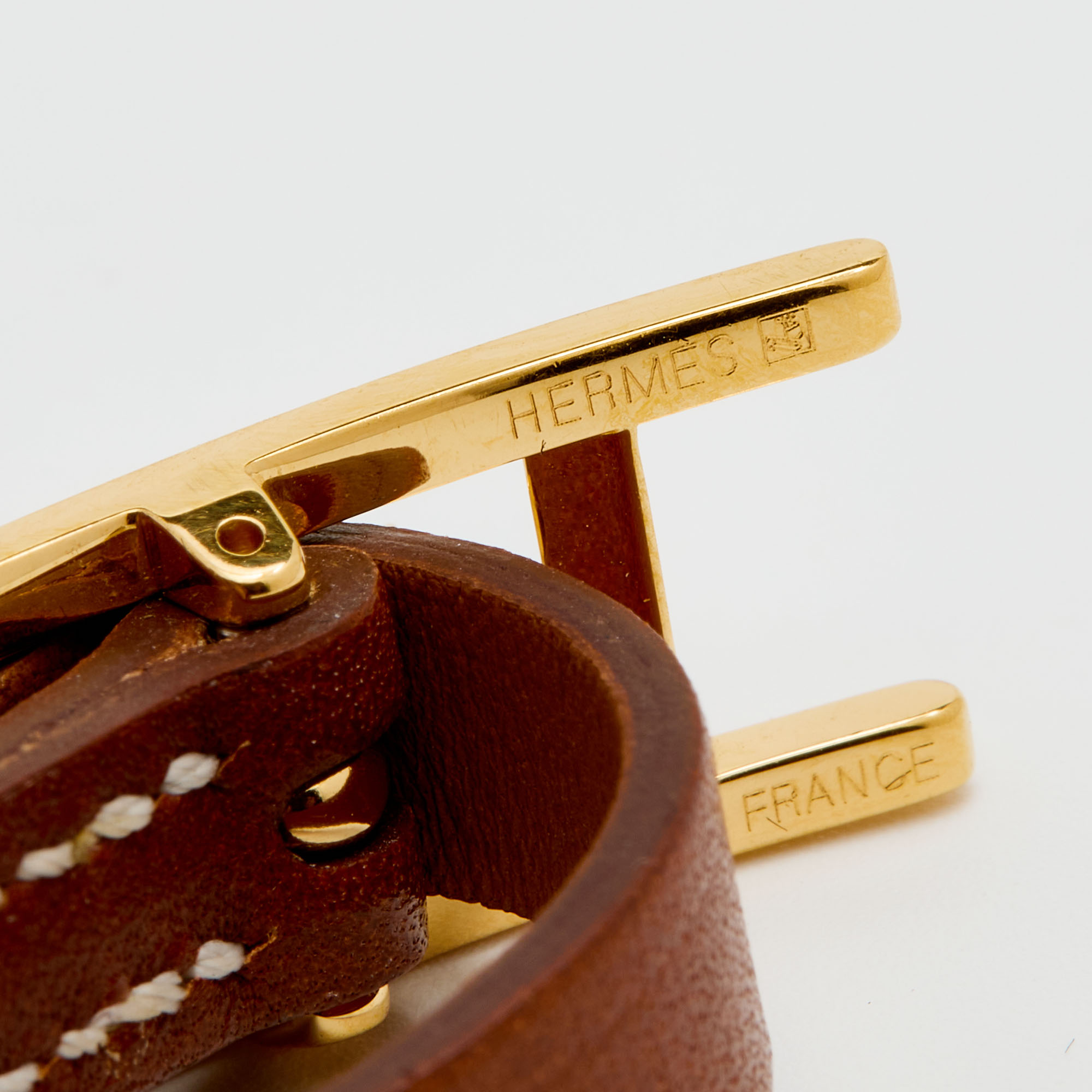 Hermès Brown Swift Leather Hapi 3 Triple Tour Bracelet S