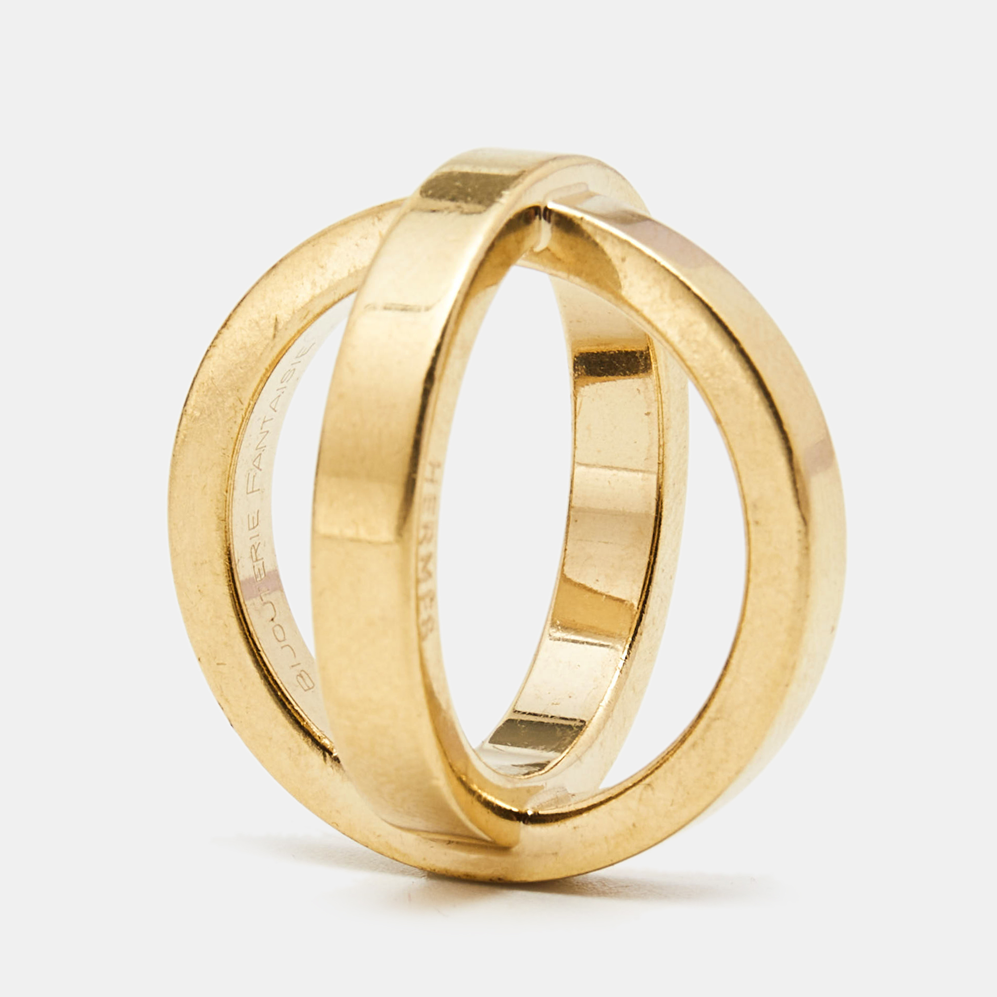 Hermes Bijouterie Fantaisie Gold Plated Cosmos Scarf Ring