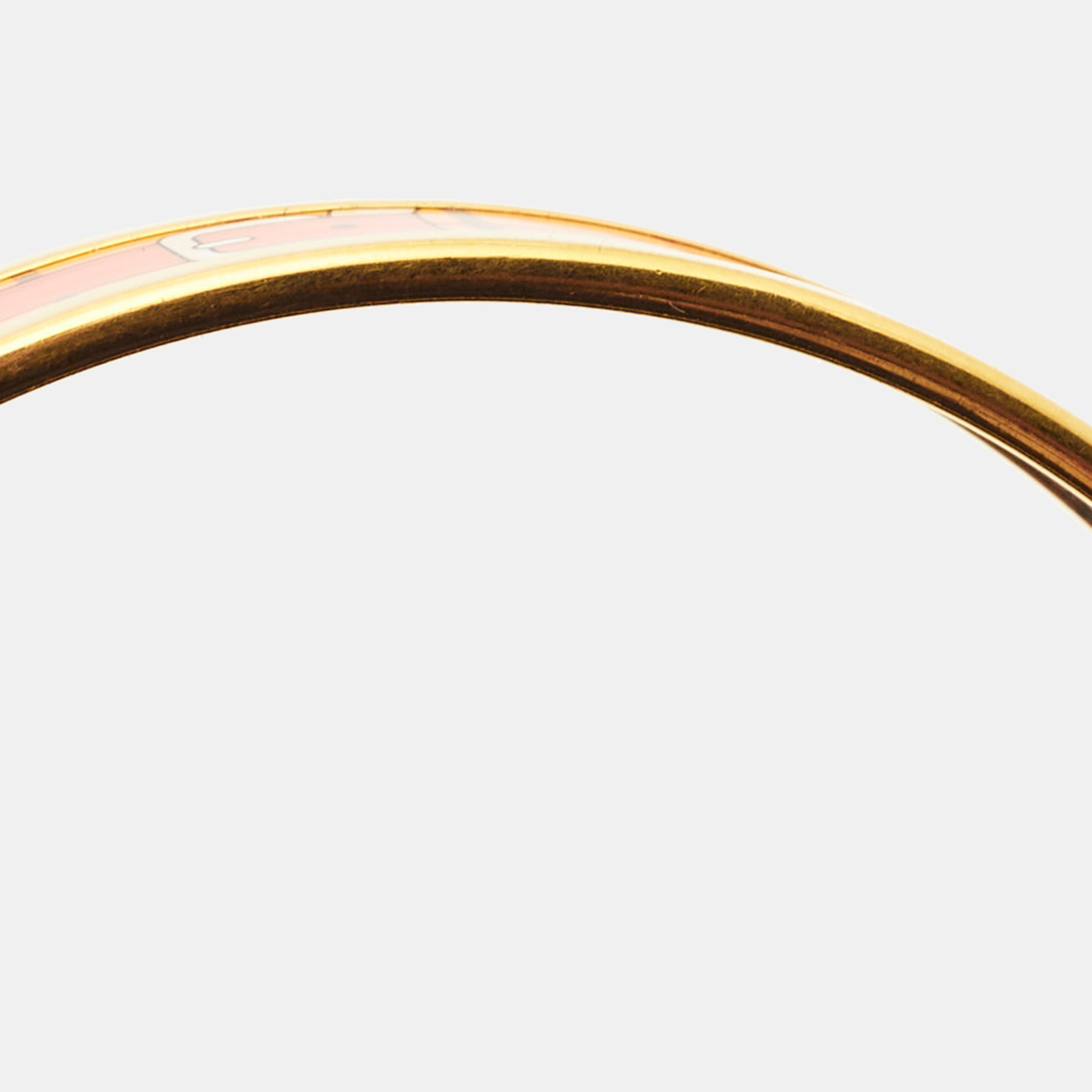 Hermès Caleche Enamel Gold Plated Narrow Bracelet
