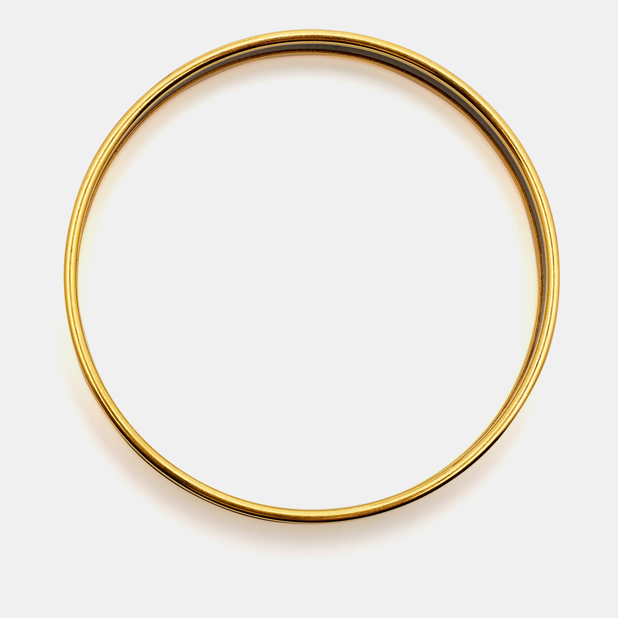 Hermès Caleche Enamel Gold Plated Narrow Bracelet