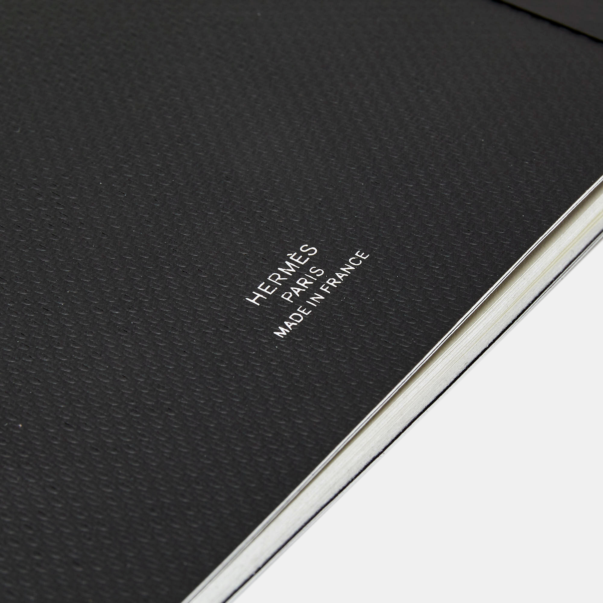 Hermès Black Grain D'H Blank Writing Pad