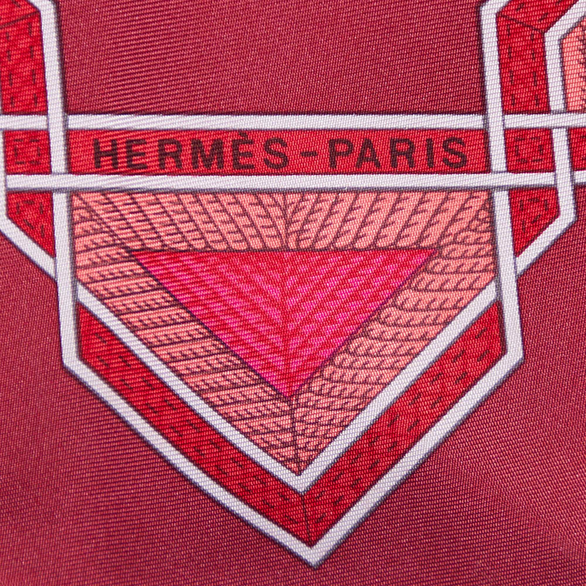 Hermes Pink Cuirs Du Desert Printed Silk Square Scarf