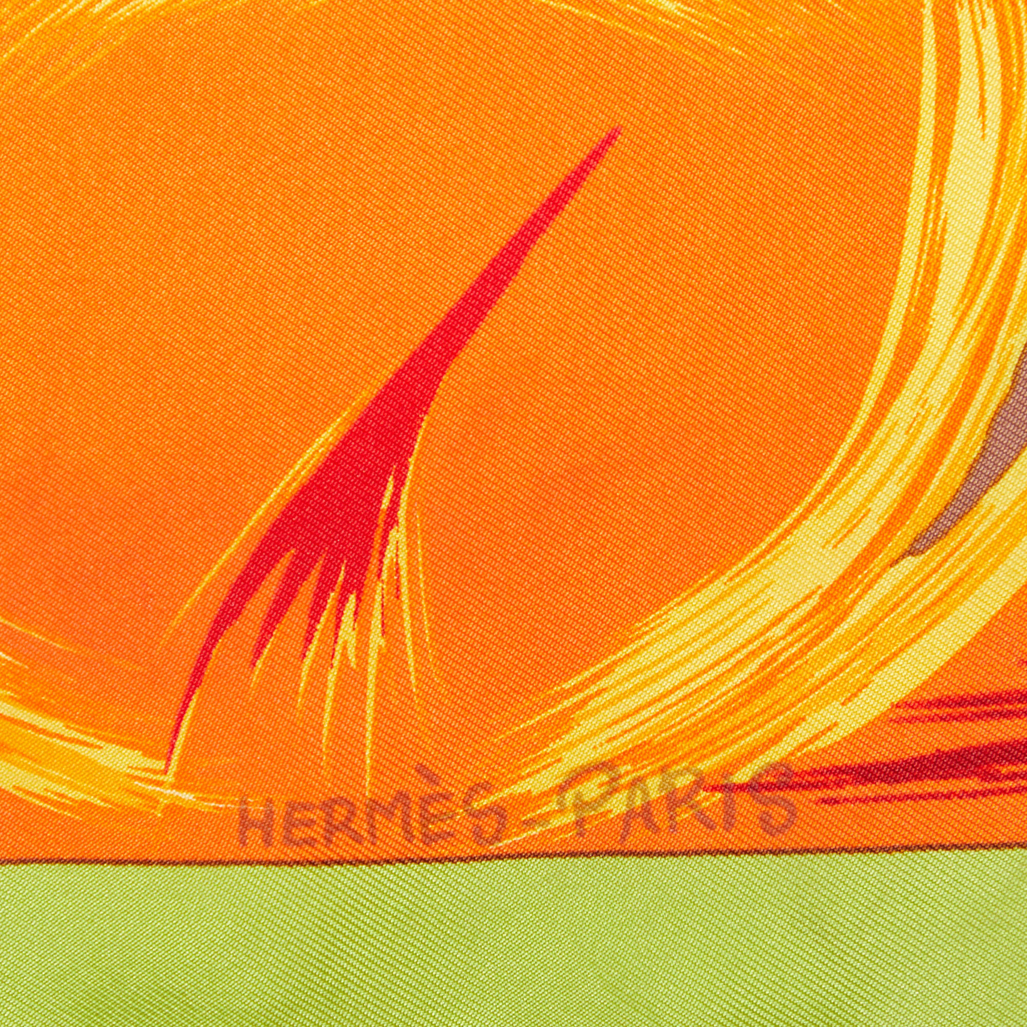 Hermes Multicolor La Tour Eiffel S’envole Printed Silk Square Handkerchief