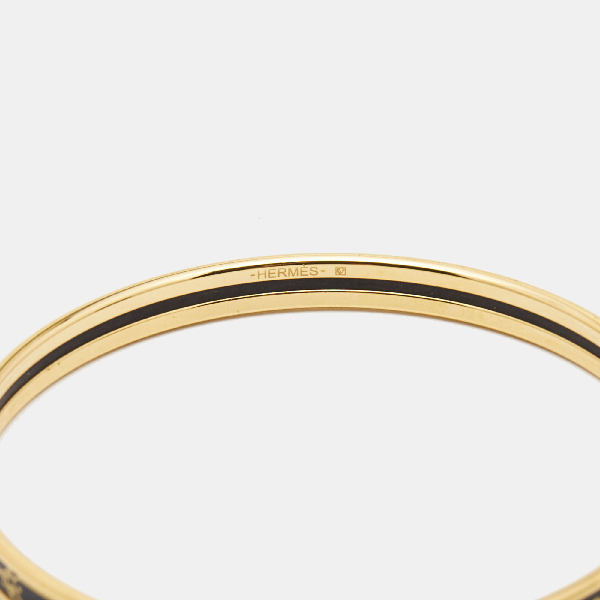 Hermès  Bijoux Chaines Enamel Gold Plated Bangle Bracelet