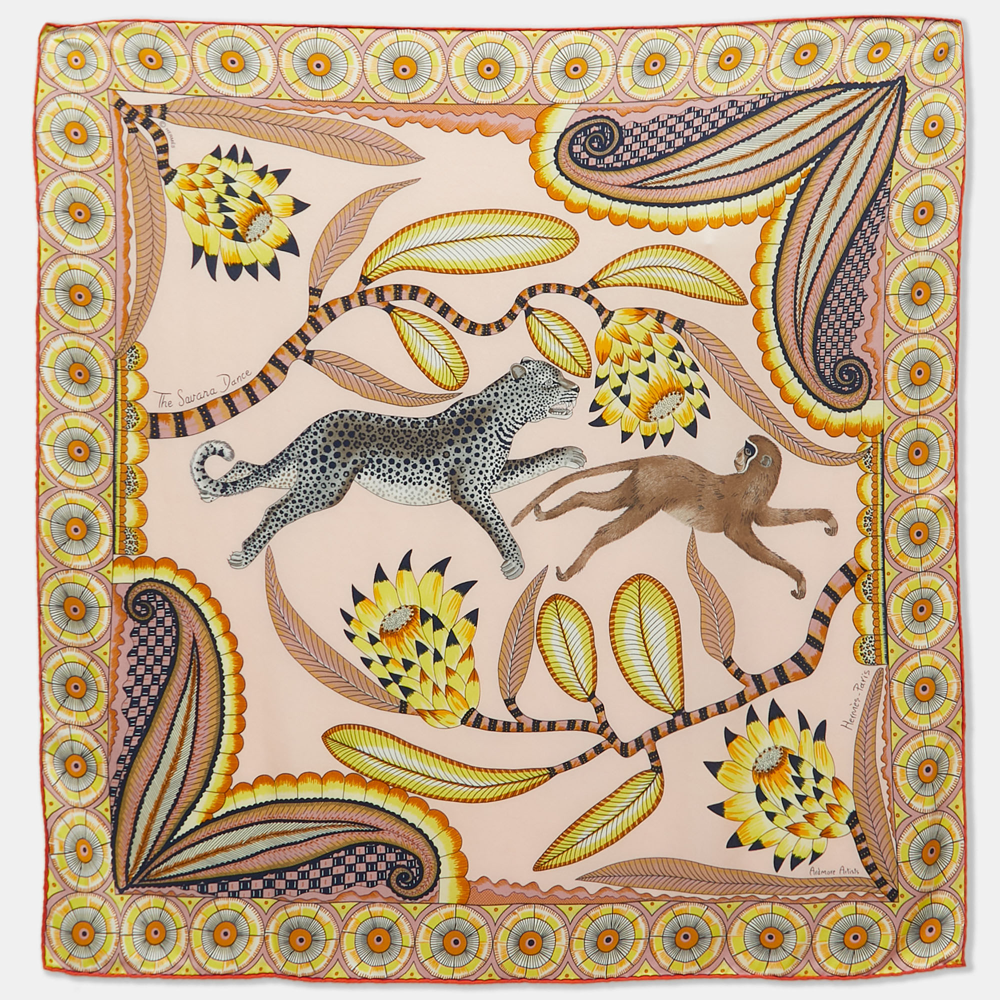 Hermès Multicolor The Savana Dance Printed Silk Square Scarf