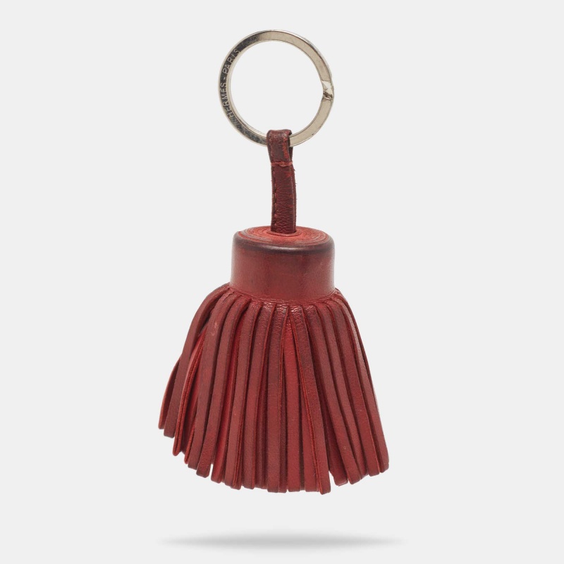 Hermes Ruby Lambskin Leather Carmen Tassel Keychain