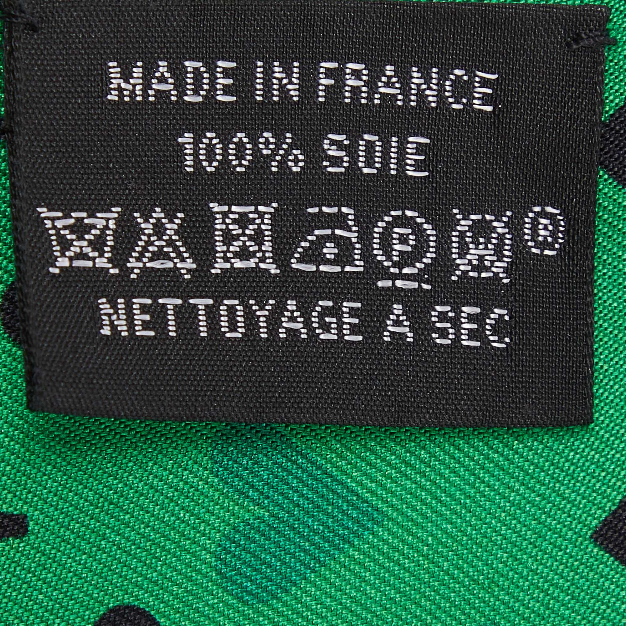 Hermes Green Jeu De Cartes Printed Silk Twilly