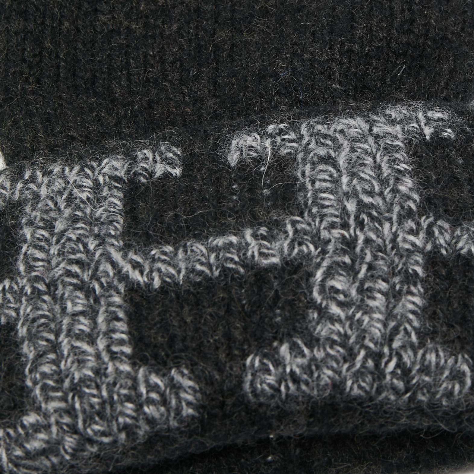 Hermes Black Monogram Cashmere Gloves M