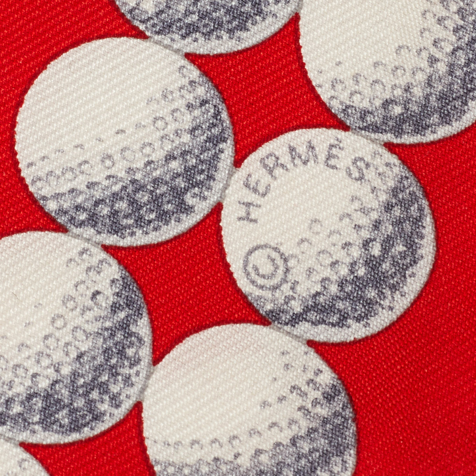 Hermès Red Golf Balls Print Silk Twilly