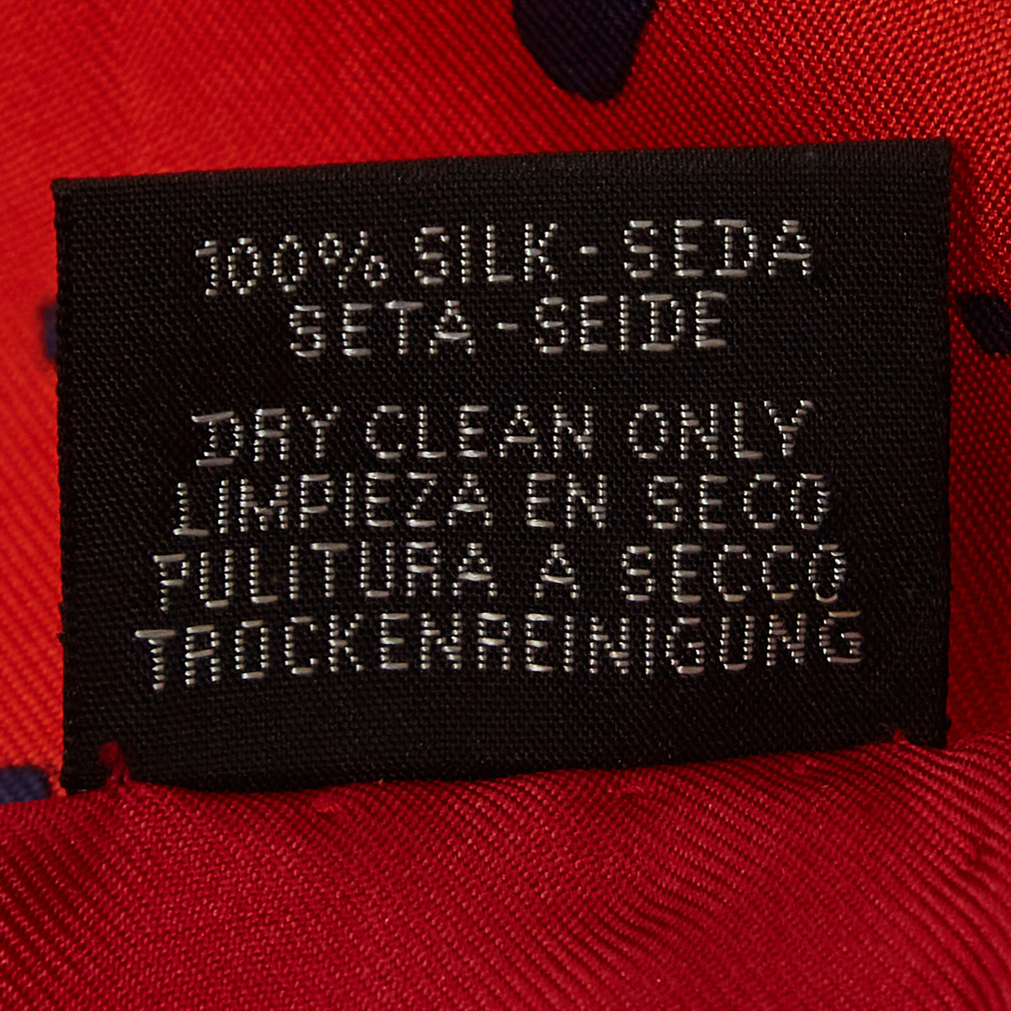 Hermes Red Print Silk Caleche Elastique Square Scarf