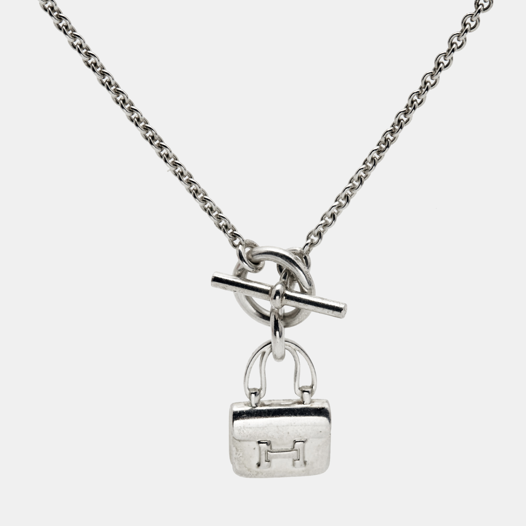 Hermes  amulettes constance sterling silver pendant necklace