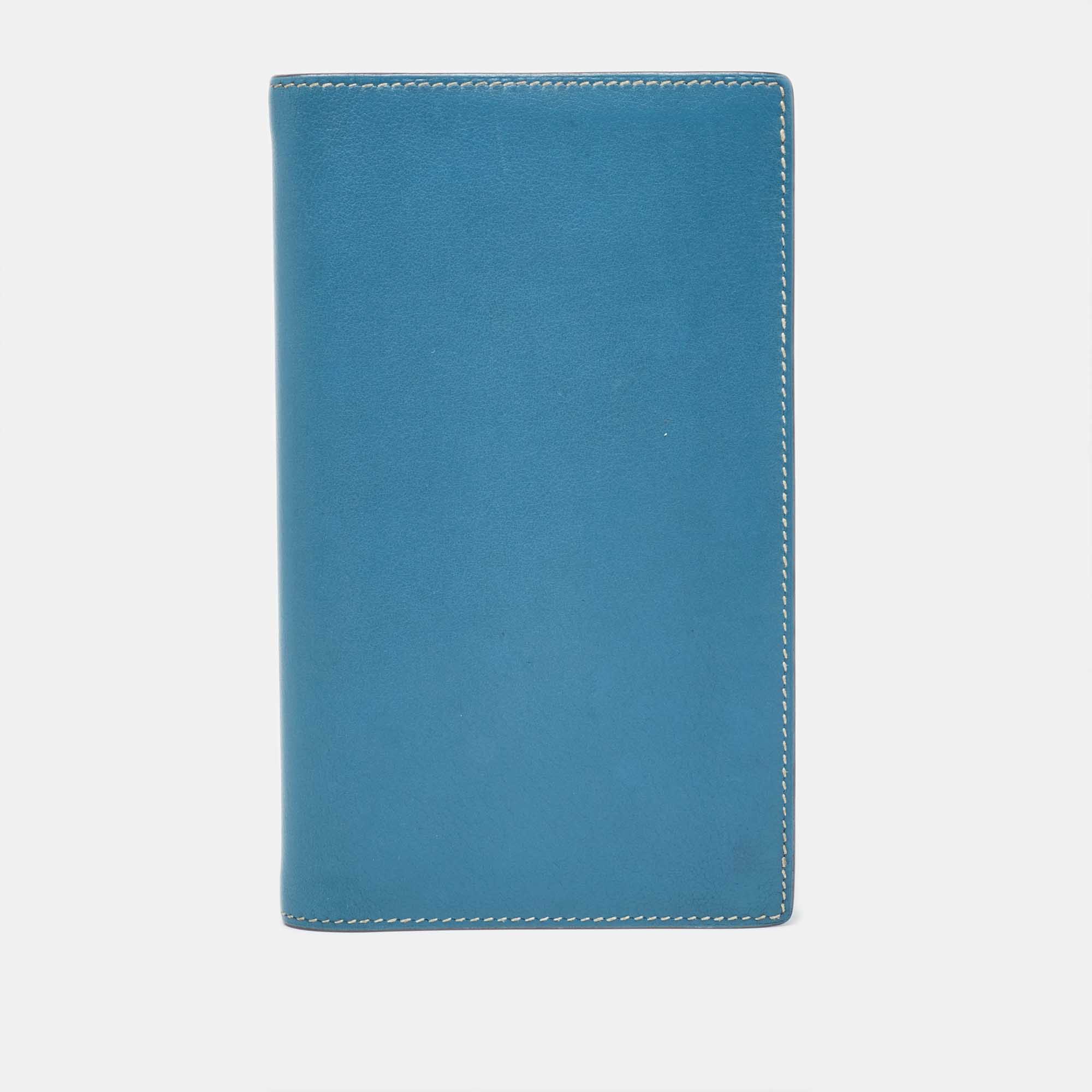 

Hermes Celeste Swift Leather Vision II Simple Agenda Cover, Blue