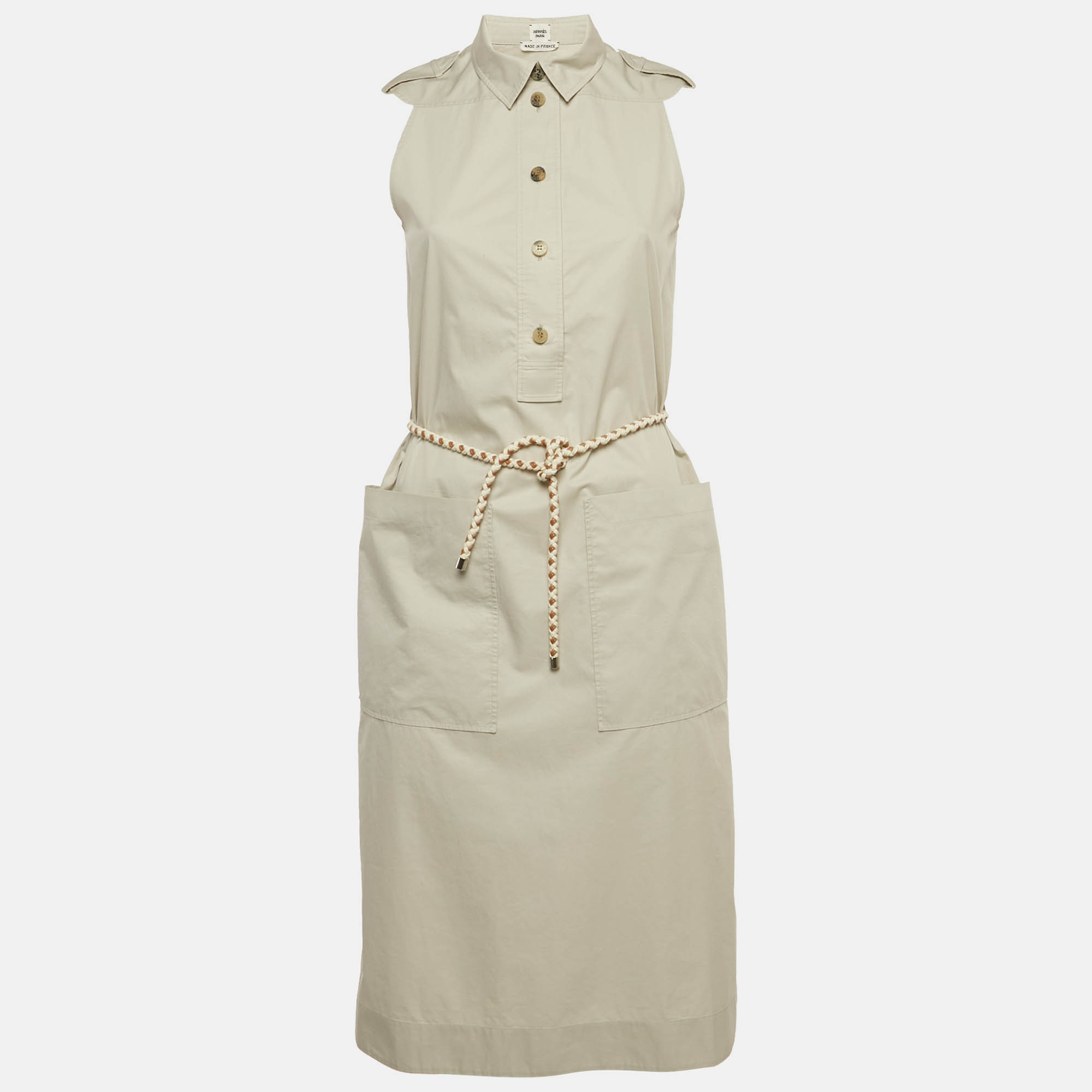 Hermes Grey Cotton Belted Shirt Dress S
Hermes Grey Cotton Belted Shirt Dress S