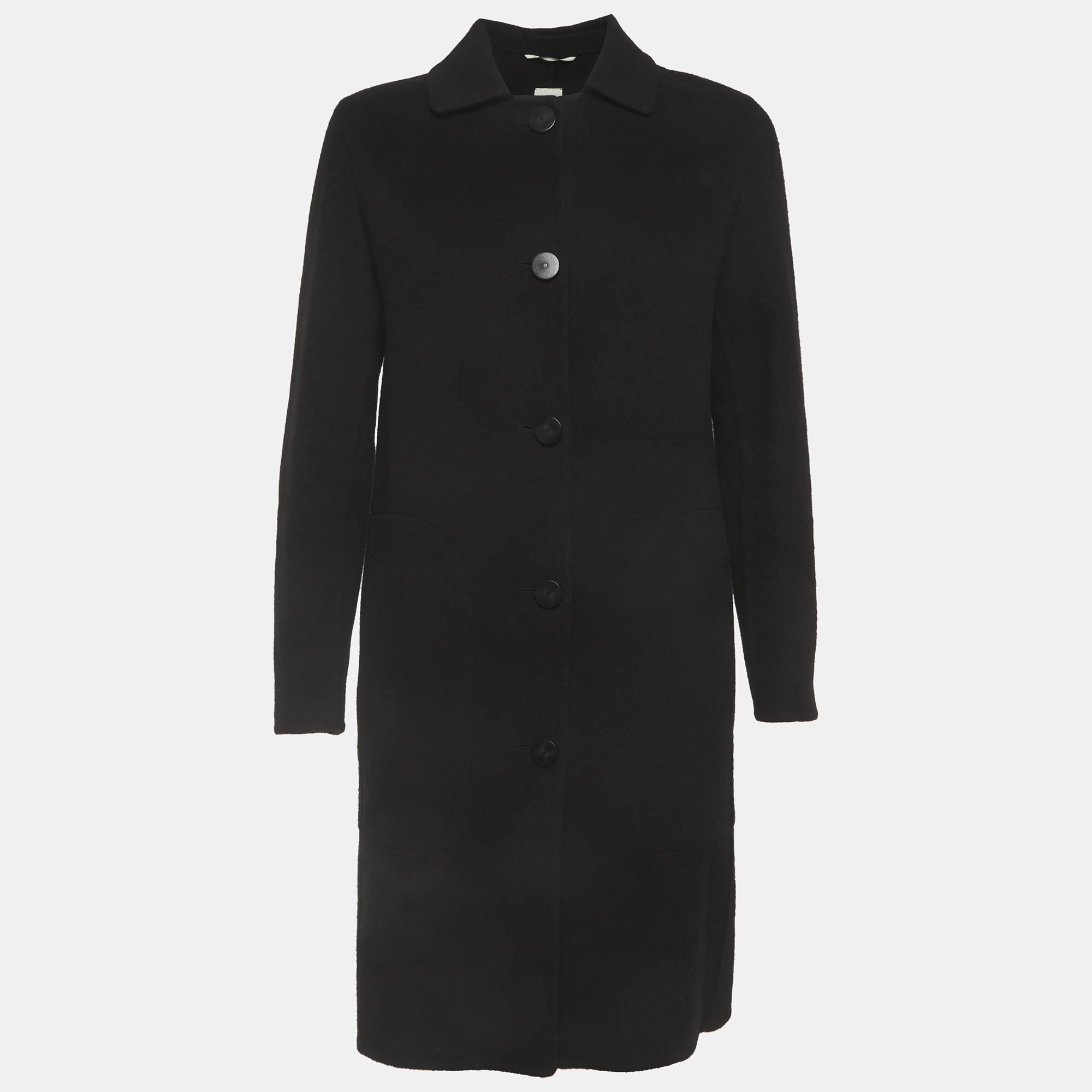 Hermes Black Felt Mid-Length Coat S
Hermes Black Felt Mid-Length Coat S