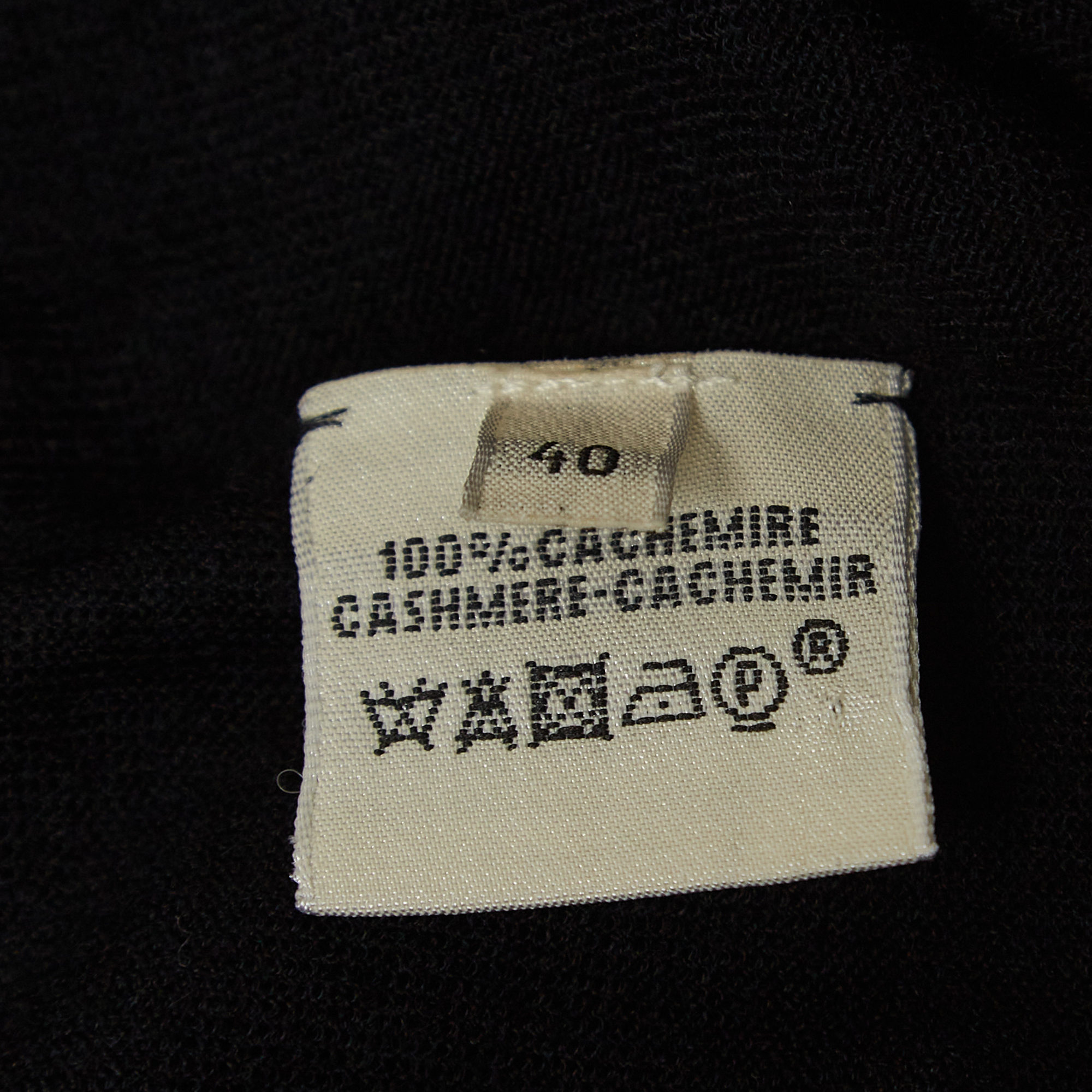 Hermes Black Cashmere Knit Half Sleeve T-Shirt M