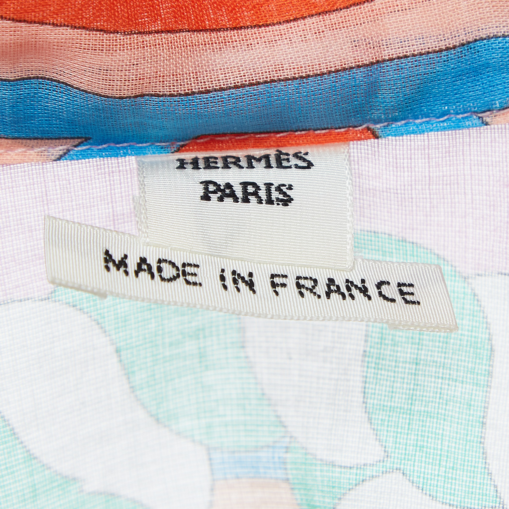 Hermès Multicolor Printed Cotton Canoe Pareo Tunic Dress S