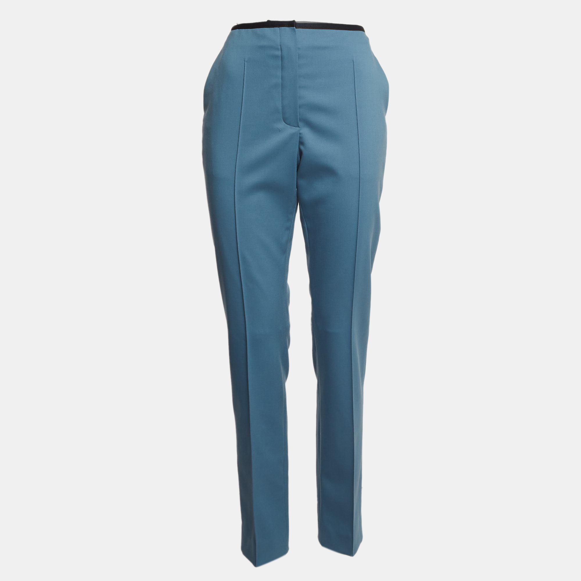 Hermes blue wool tapered trousers m