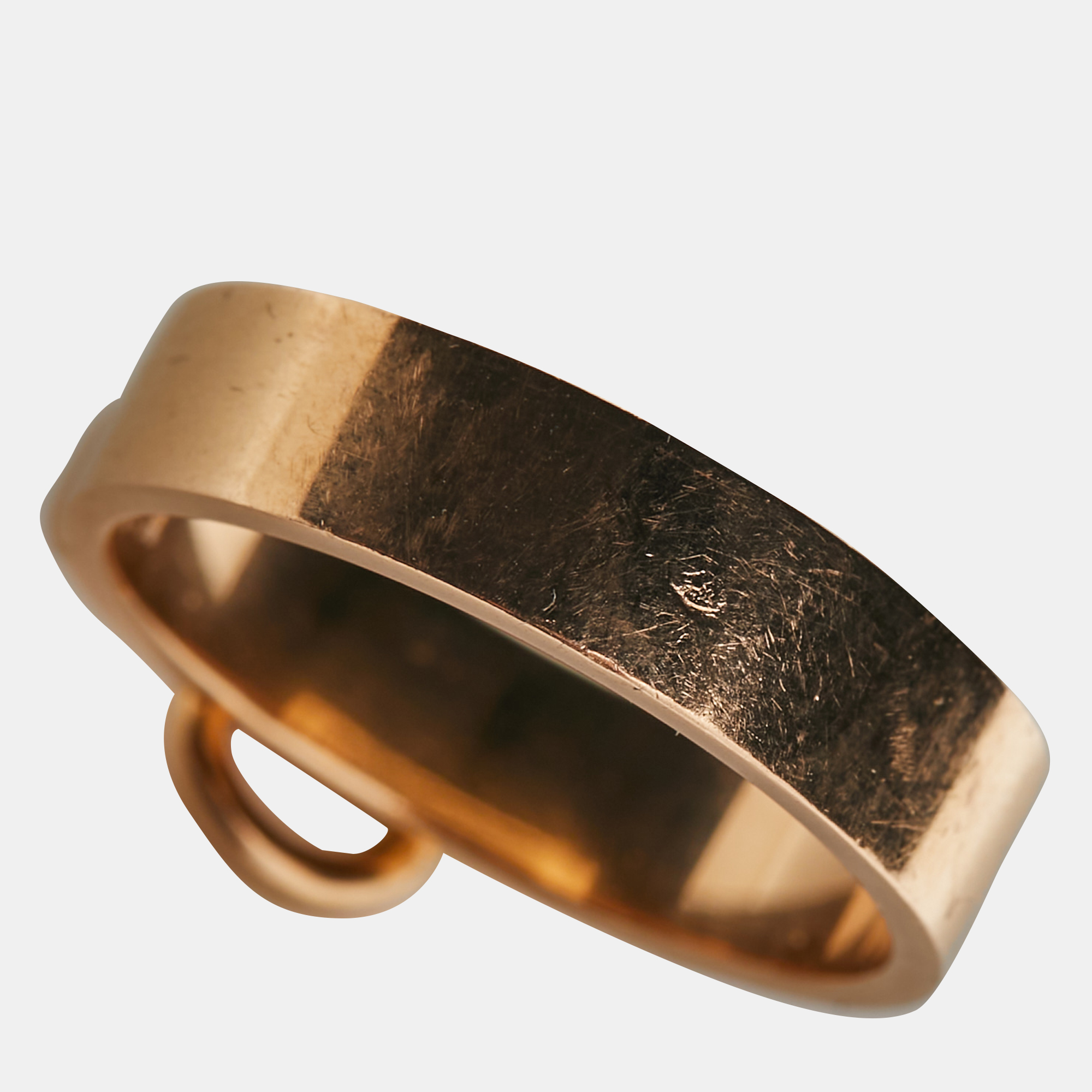 Hermes Collier De Chien 18k Rose Gold Ring Size 56