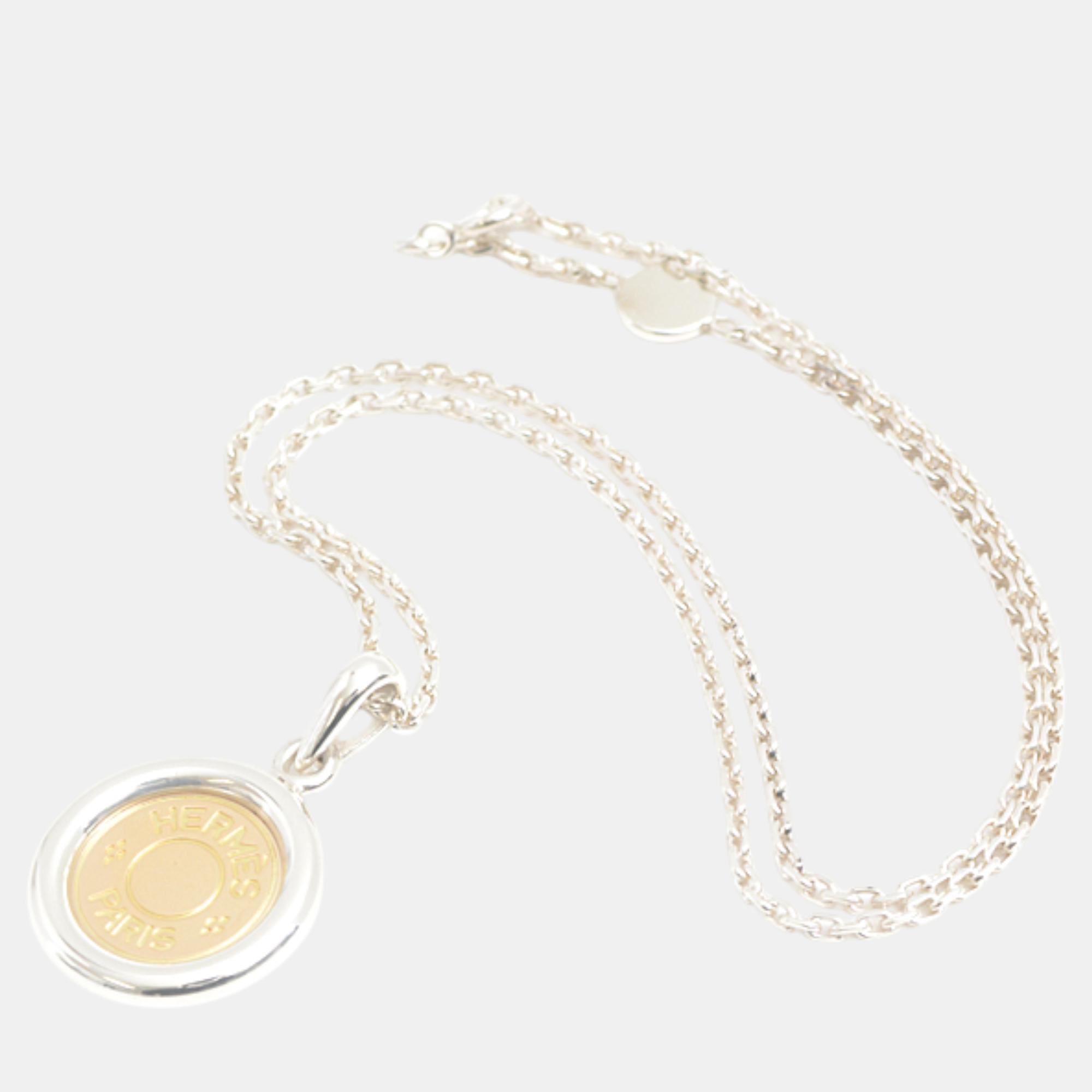 Hermes Silver Yellow Gold Necklace