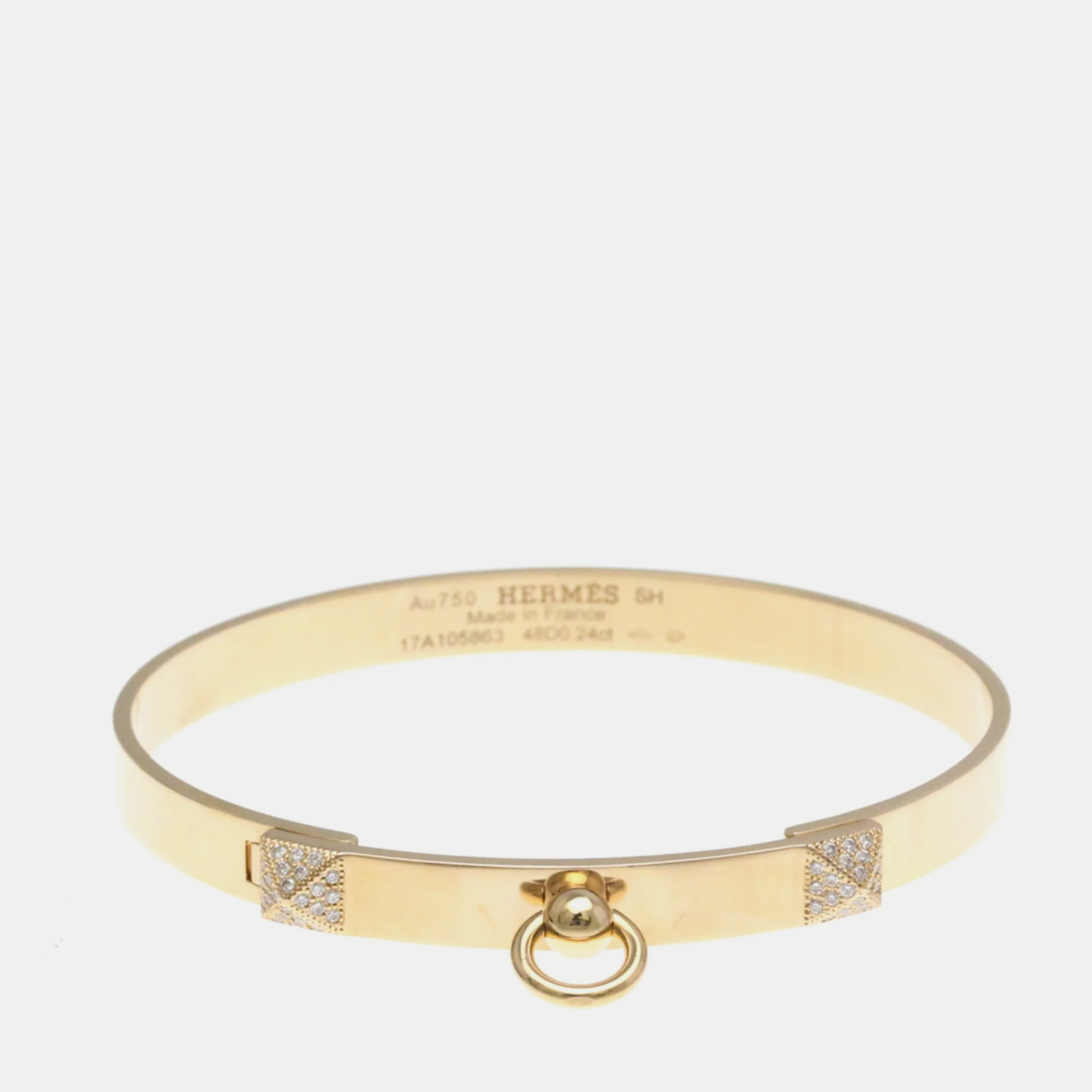 Hermes 18K Pink Gold Carat/0.24 Diamond Collier De Chien Small Model Bracelet
Hermes 18K Pink Gold Carat/0.24 Diamond Collier De Chien Small Model Bracelet