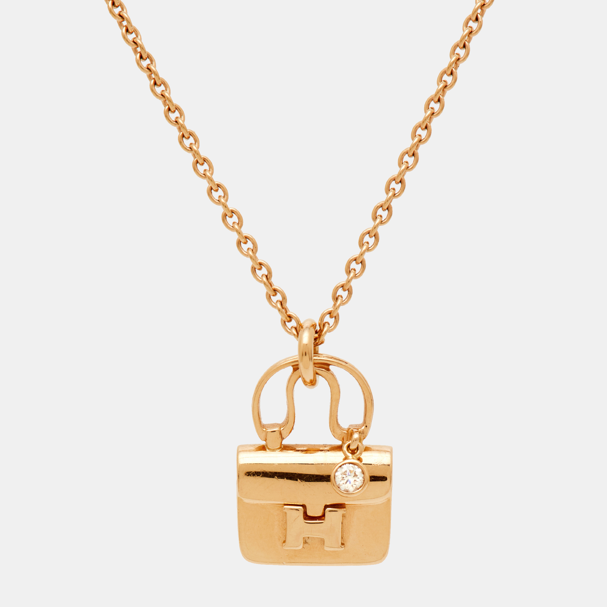 Hermes Diamond Charm Constance Amulette 18K Rose Gold Pendant Necklace
Hermes Diamond Charm Constance Amulette 18K Rose Gold Pendant Necklace