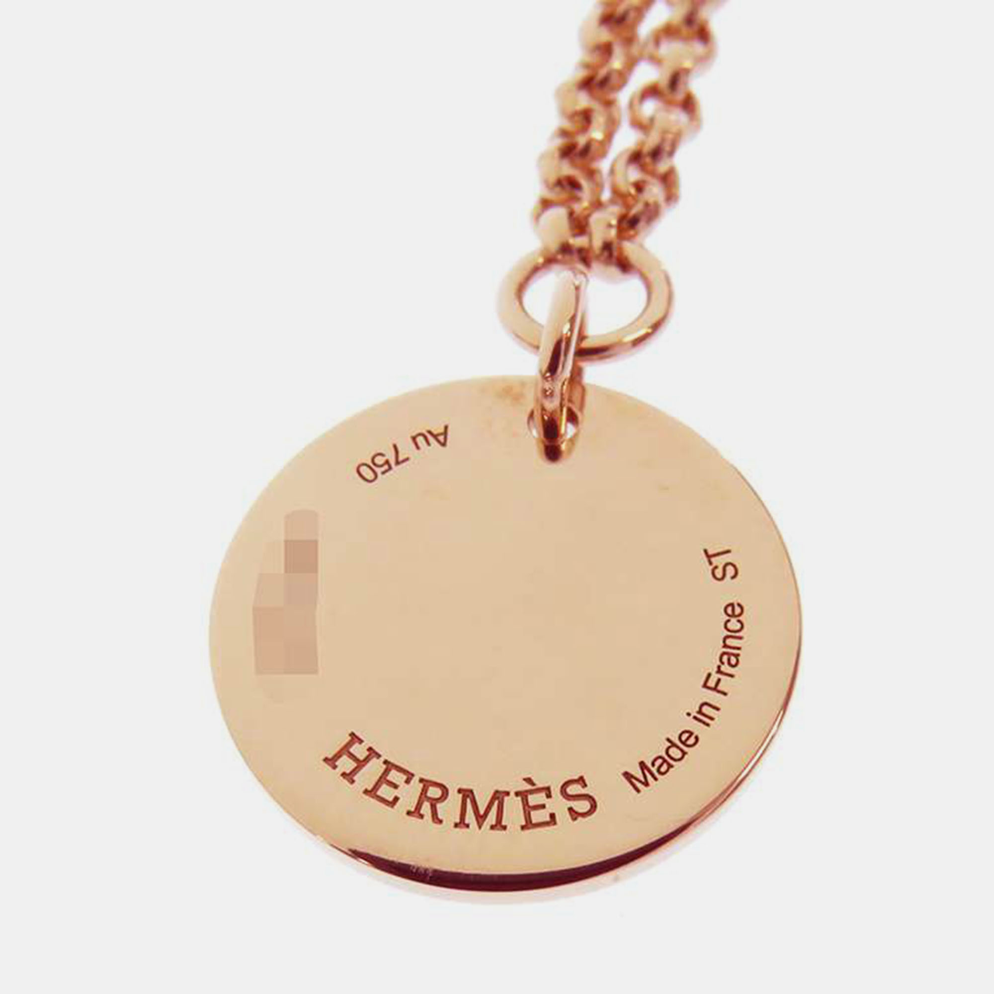 HERMES Ex Libris 1PD Bracelet Size ST 18K Pink Gold