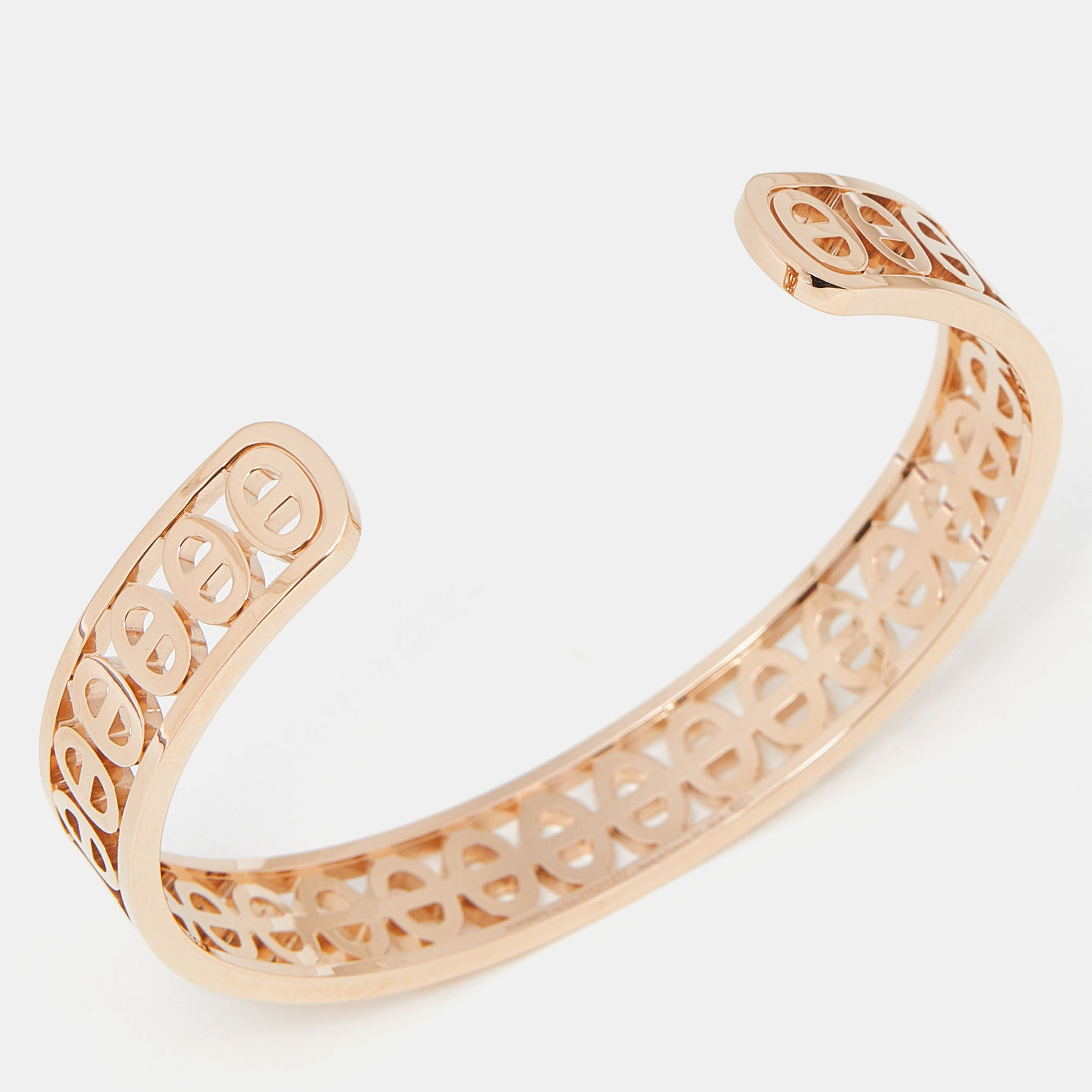 Hermes Chaine D'ancre Divine 18K Rose Gold Small Model Open Cuff Bracelet SH