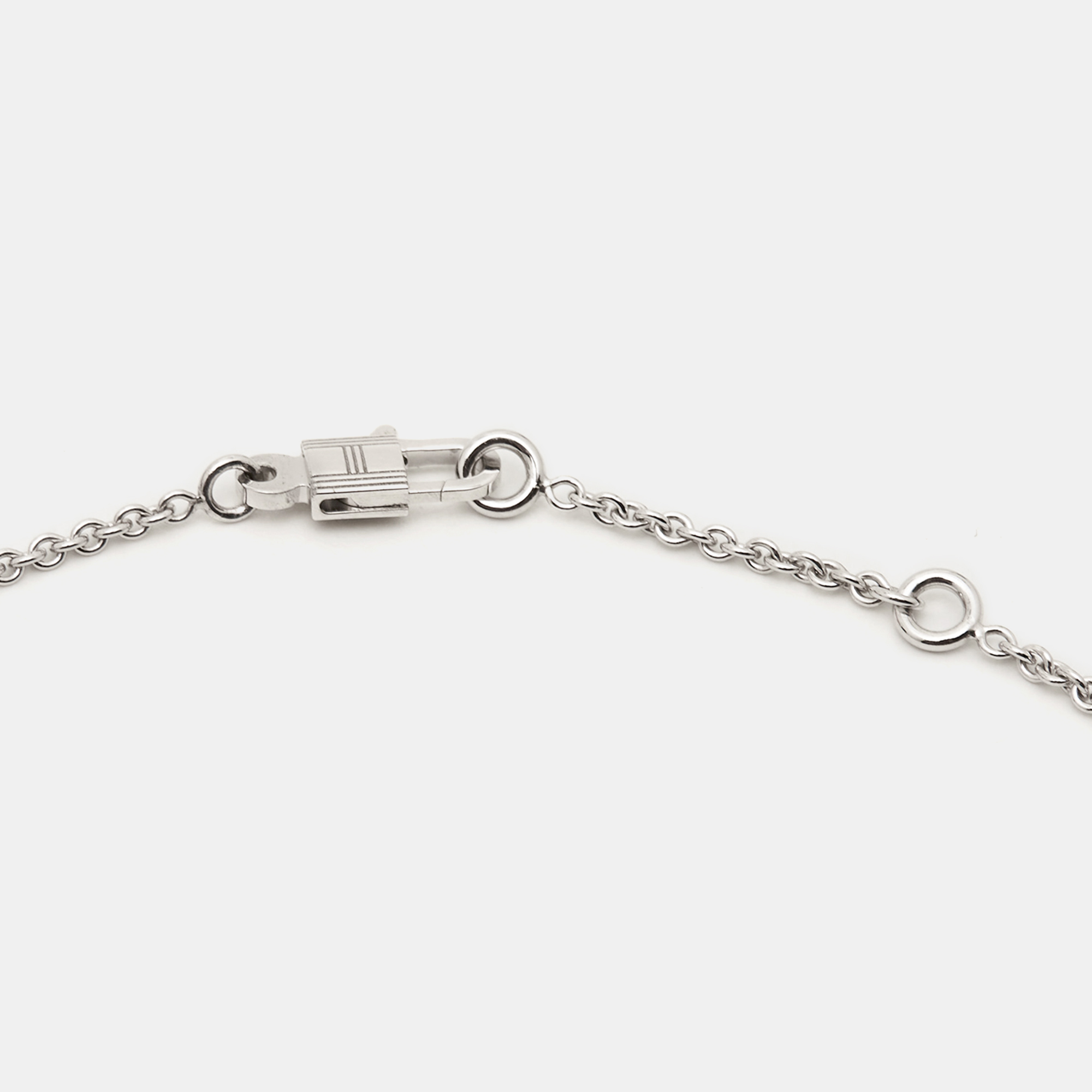 Hermès Constance Diamond 18k White Gold Pendant Necklace