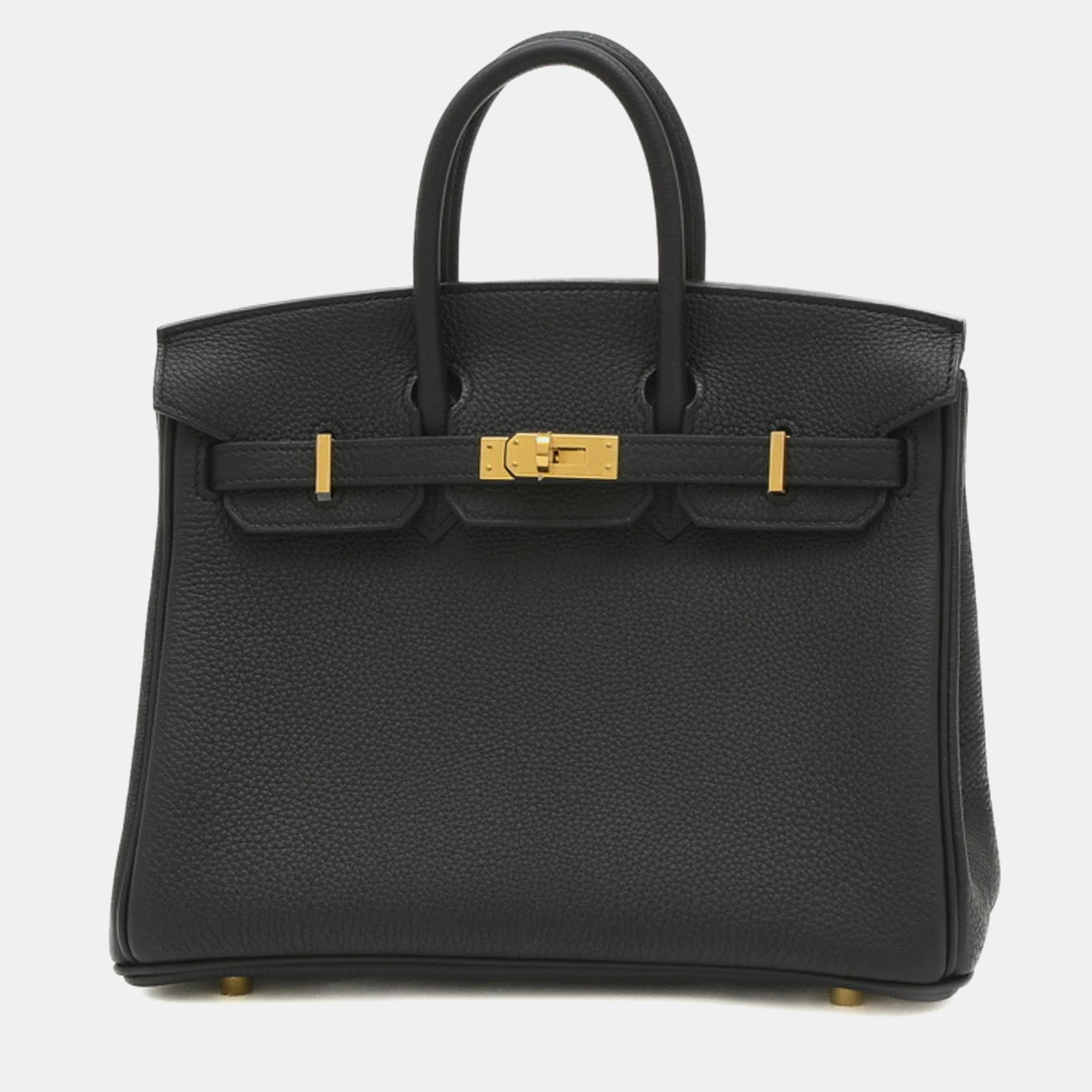 Hermes black togo birkin 25 handbag