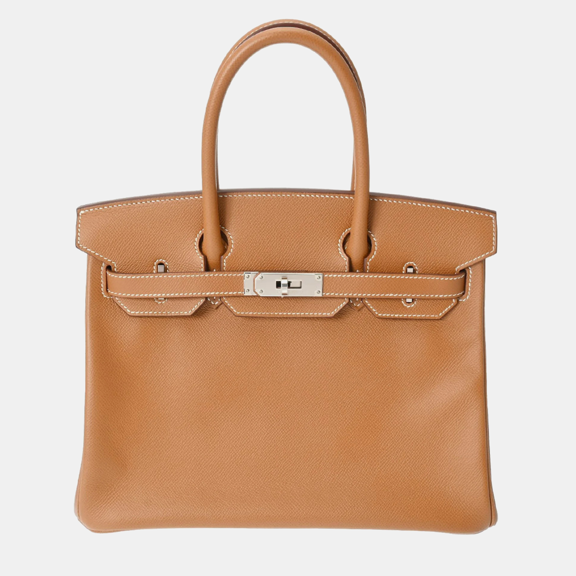Hermes gold epsom leather birkin 30 handbag