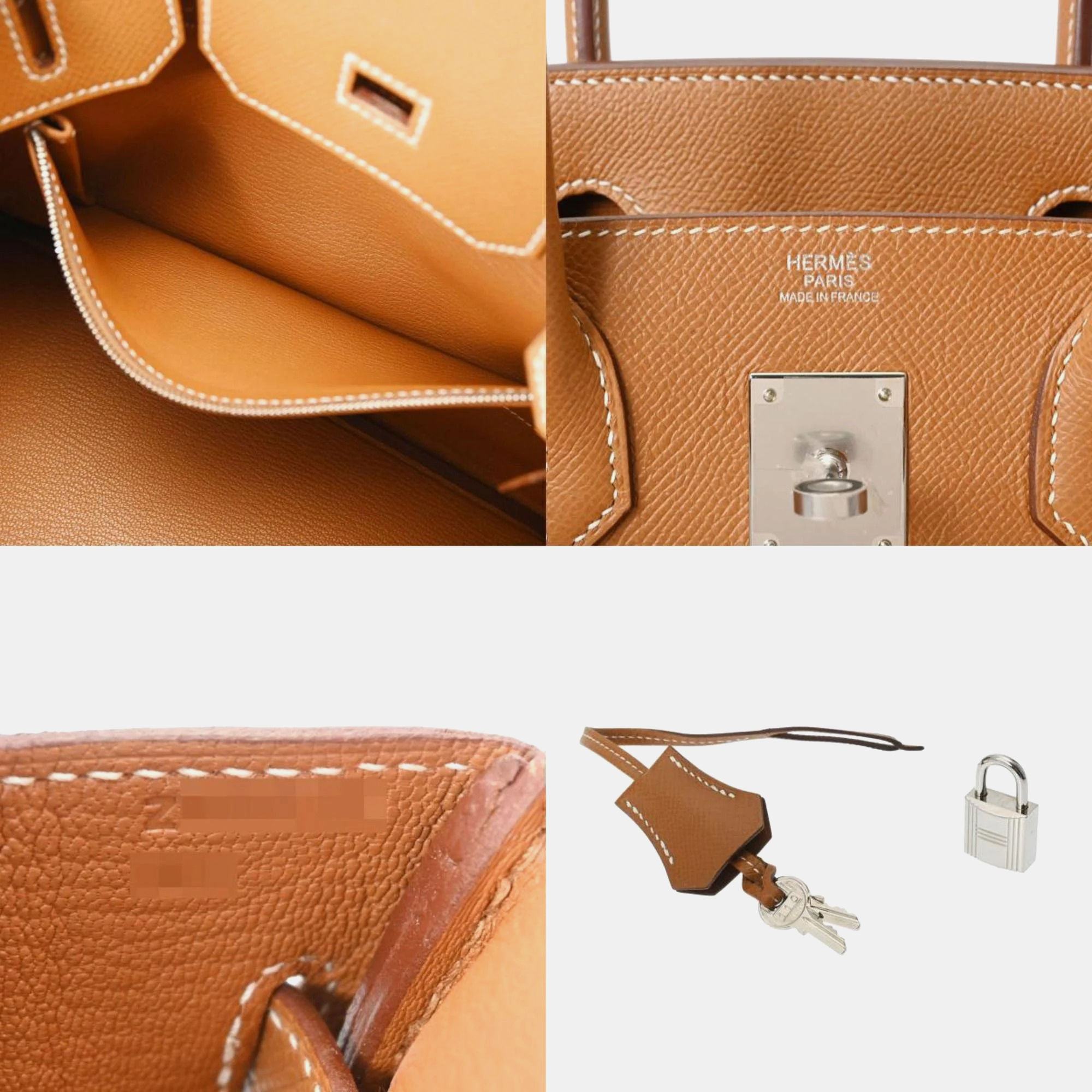 Hermes Gold Epsom Leather Birkin 30 Handbag