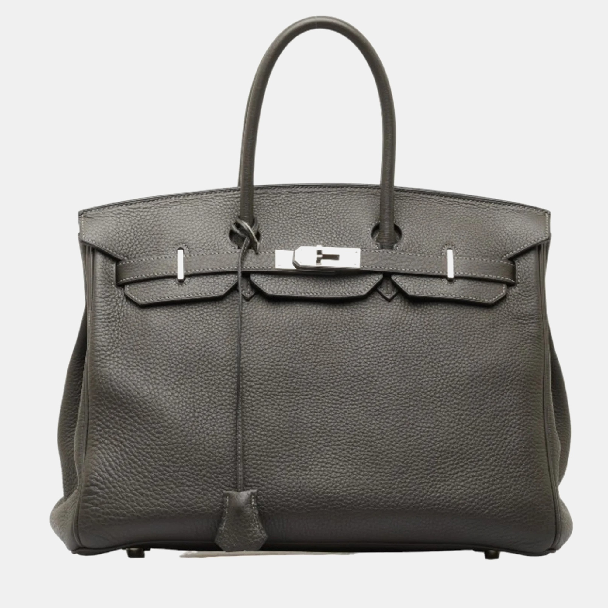 Hermes grey togo birkin 35 handbag