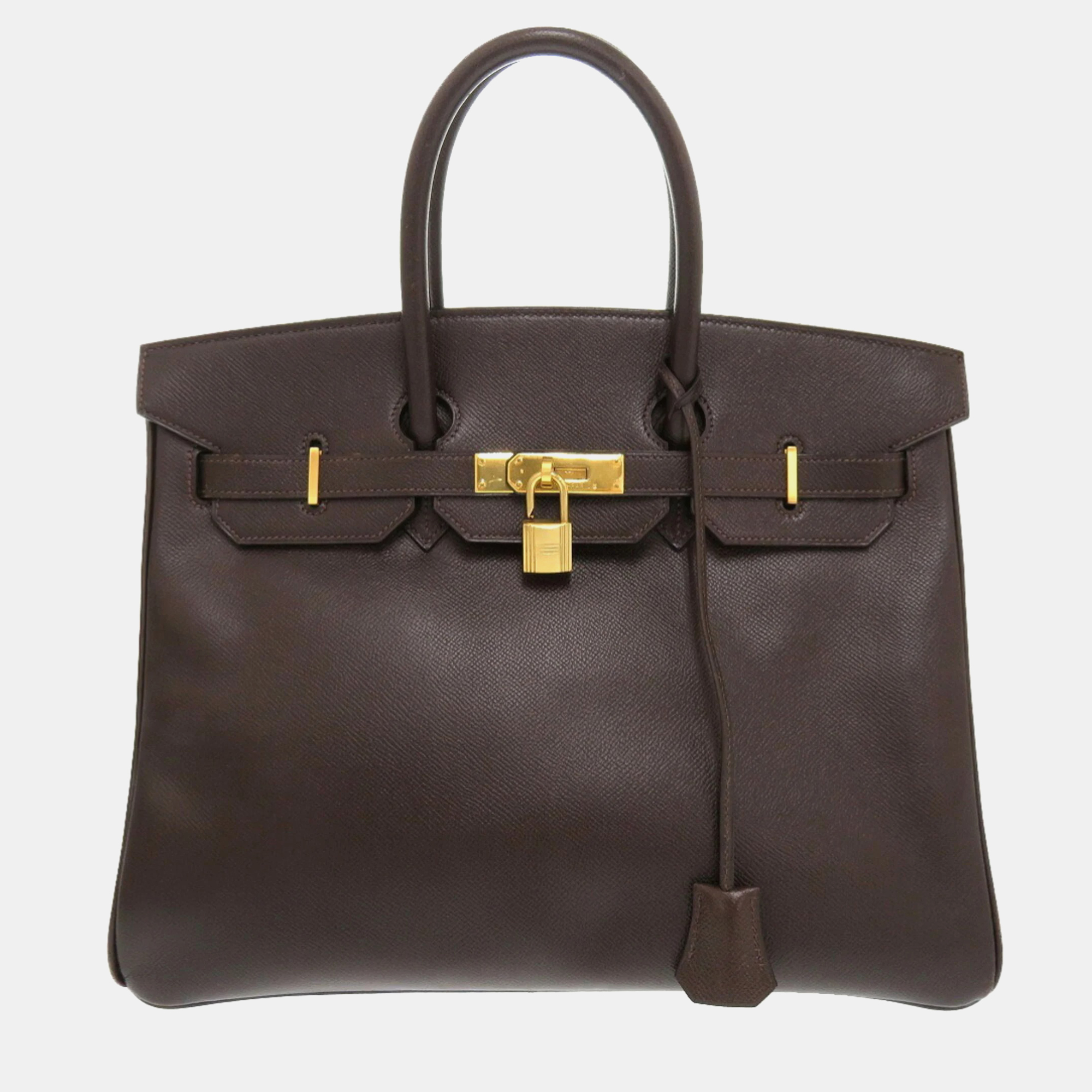 Hermes brown couche chocolat birkin 35 handbag