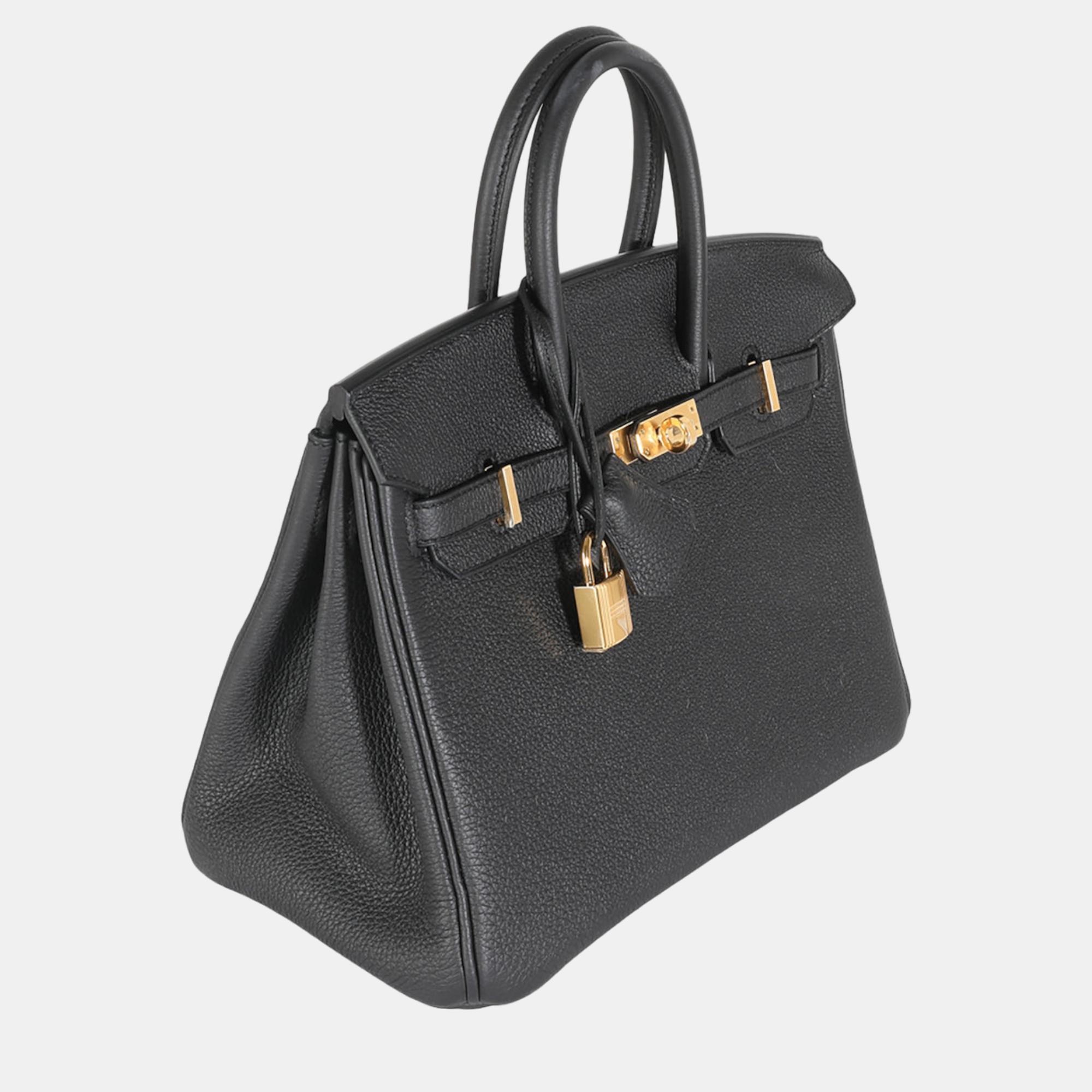 Hermes Black Togo Birkin 25 GHW Bag