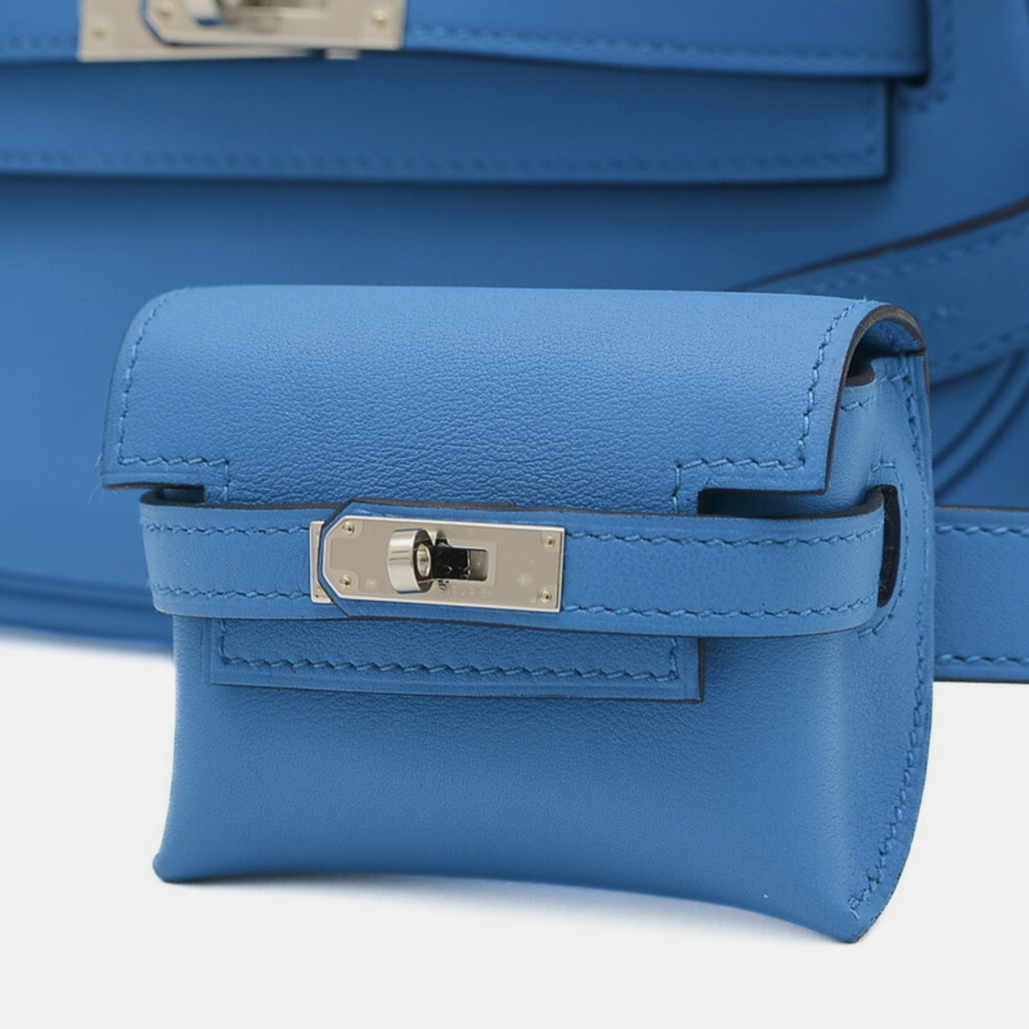 Hermes Blue Swift Leather Kelly Move Shoulder Bag