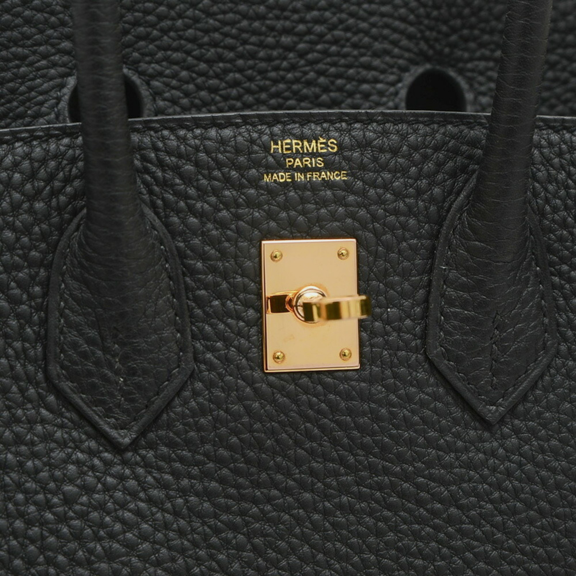 Hermes Black Rose Togo Birkin 25 Handbag