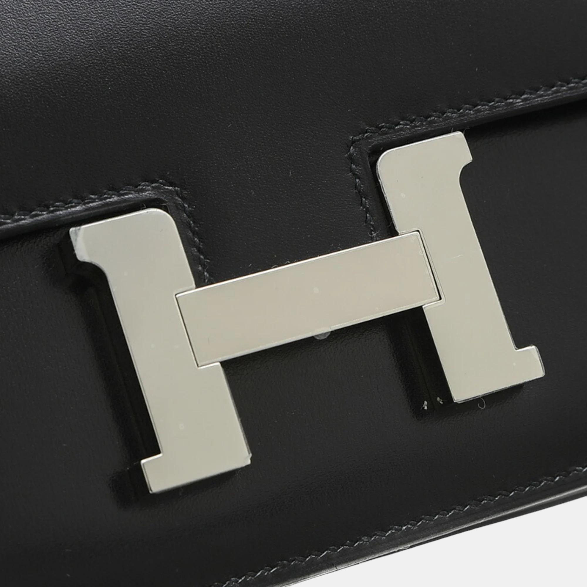 Hermes Black Box Calf Constance 18 Miroir Bag