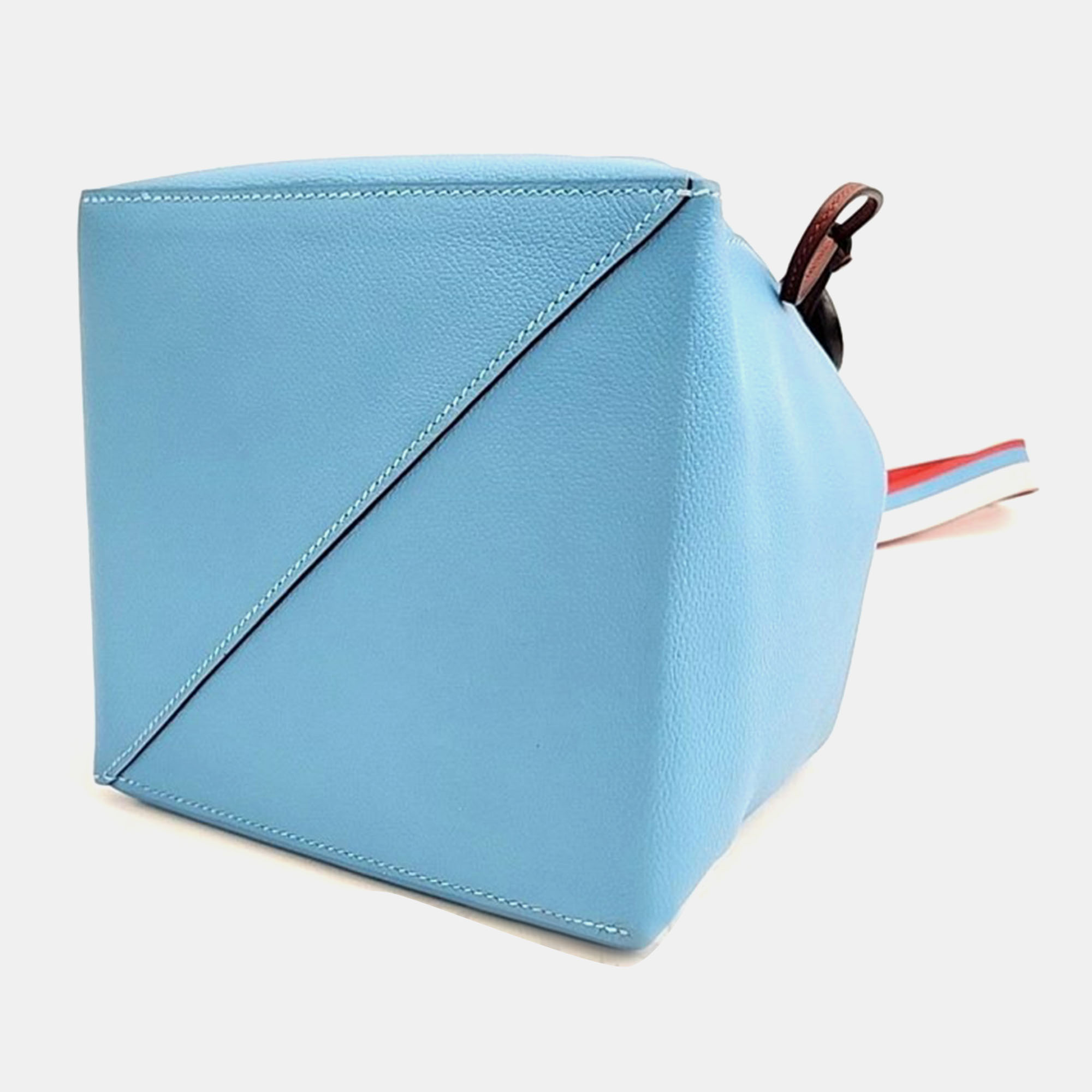 Hermes Blue Leather Recall Bucket 17 Handbag