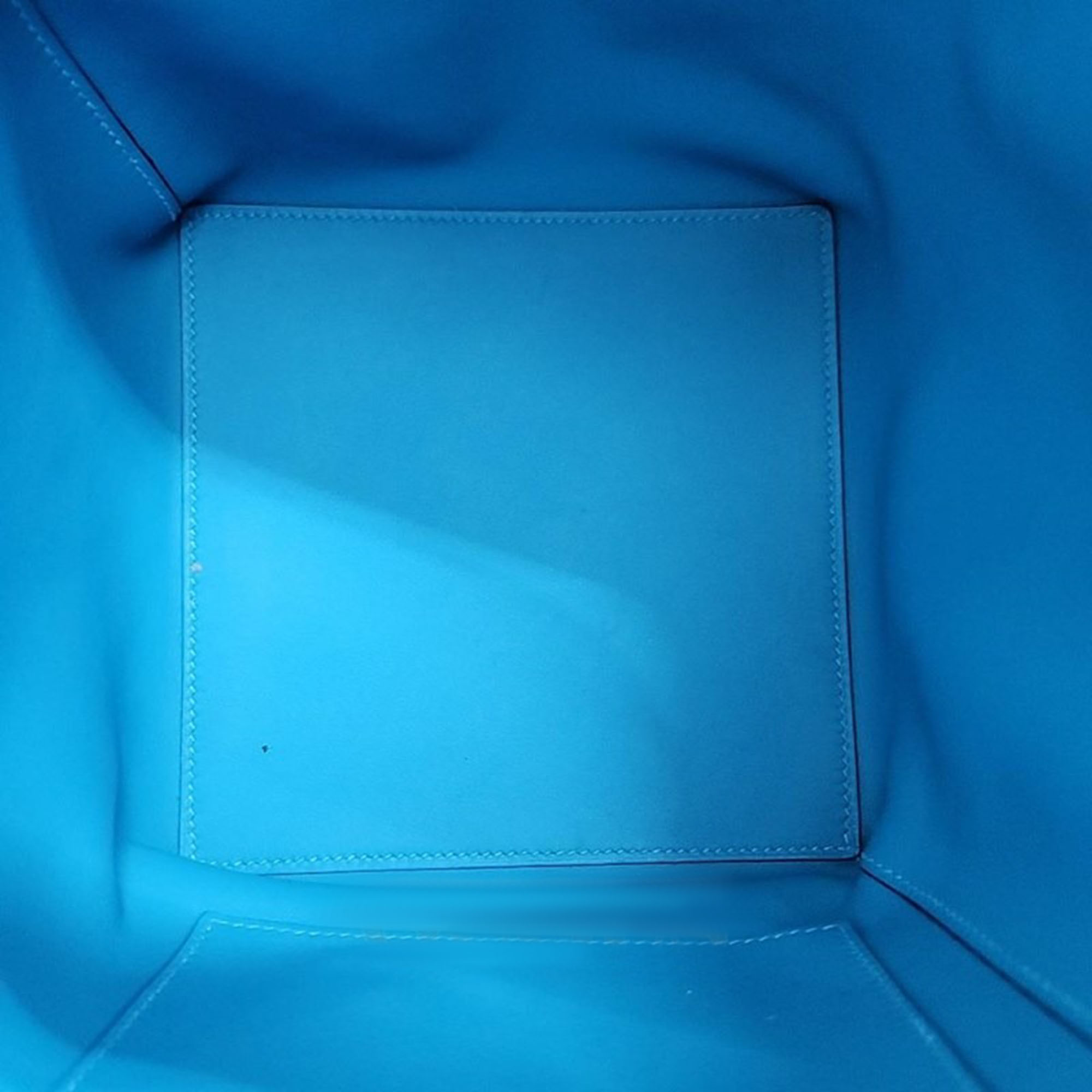 Hermes Blue Leather Recall Bucket 17 Handbag