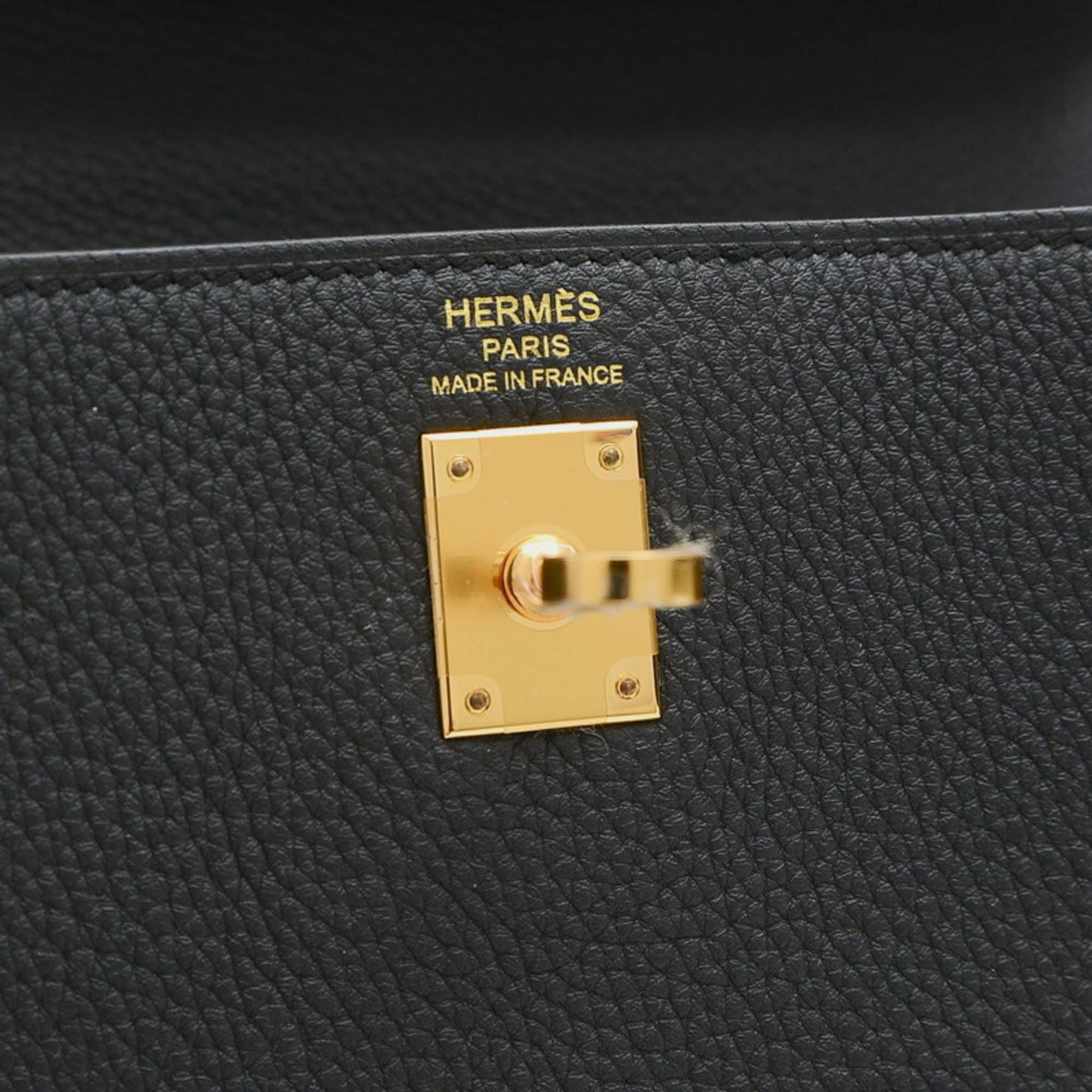 Hermes Black Togo Kelly 25 Handbag