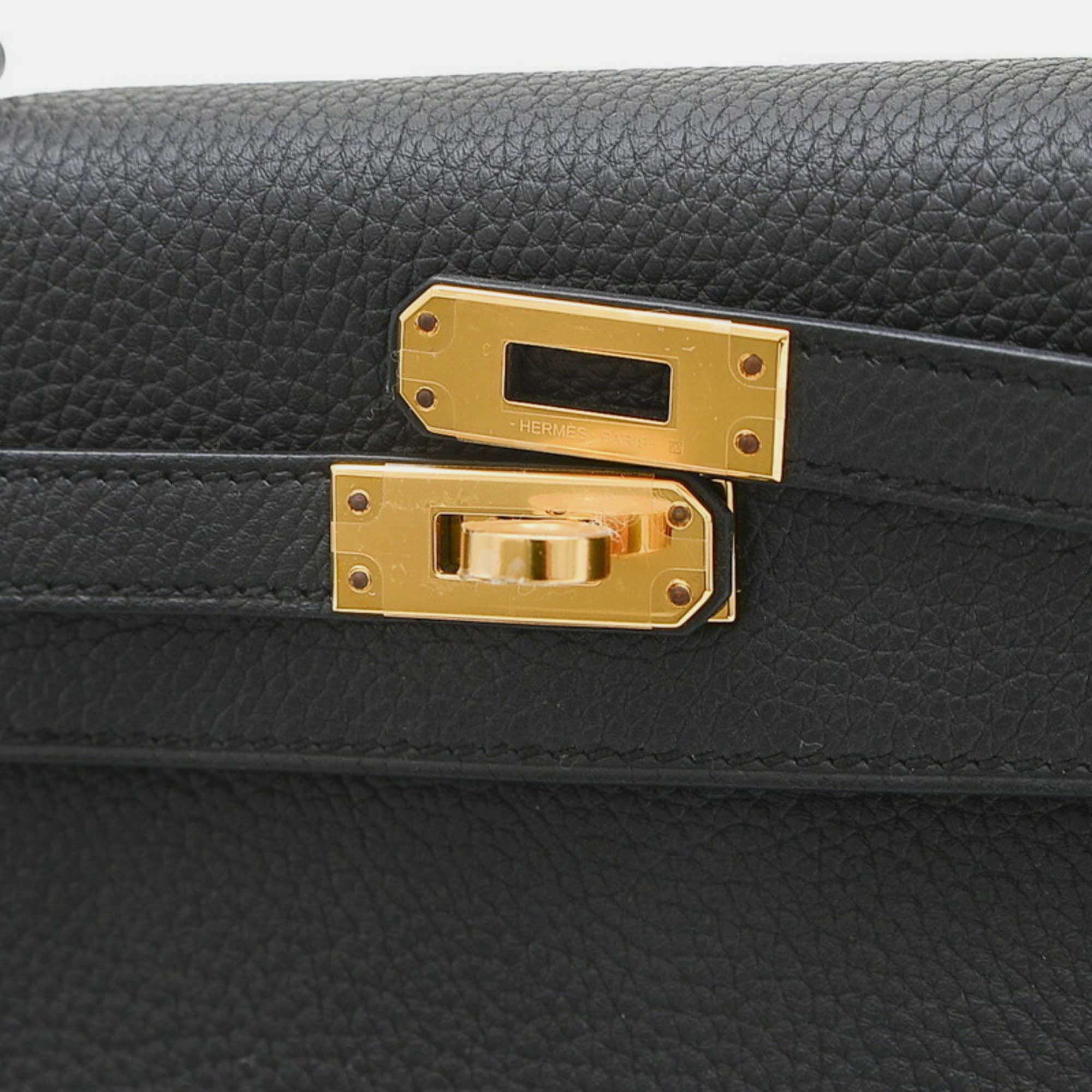 Hermes Black Togo Kelly 25 Handbag