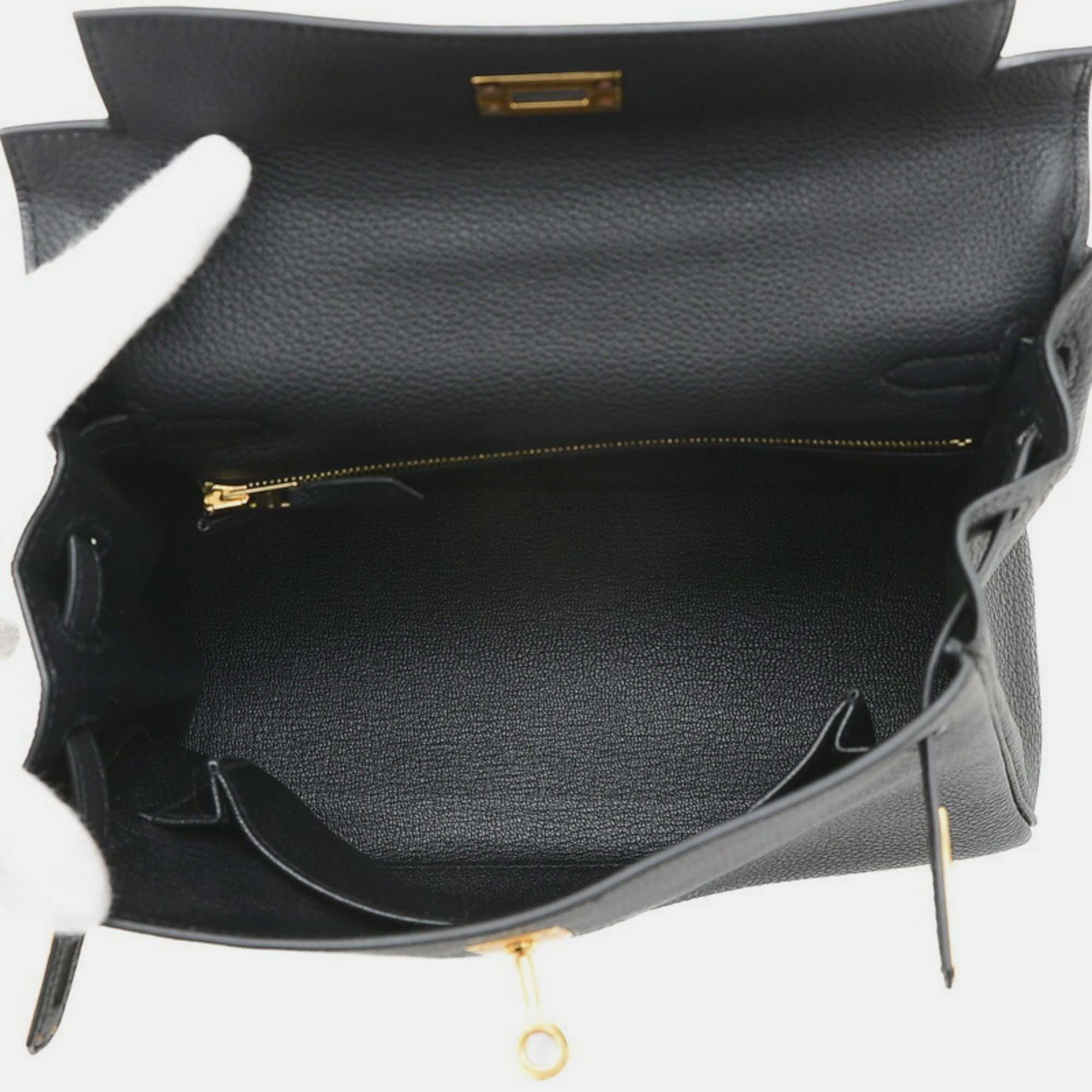 Hermes Black Togo Kelly 25 Handbag